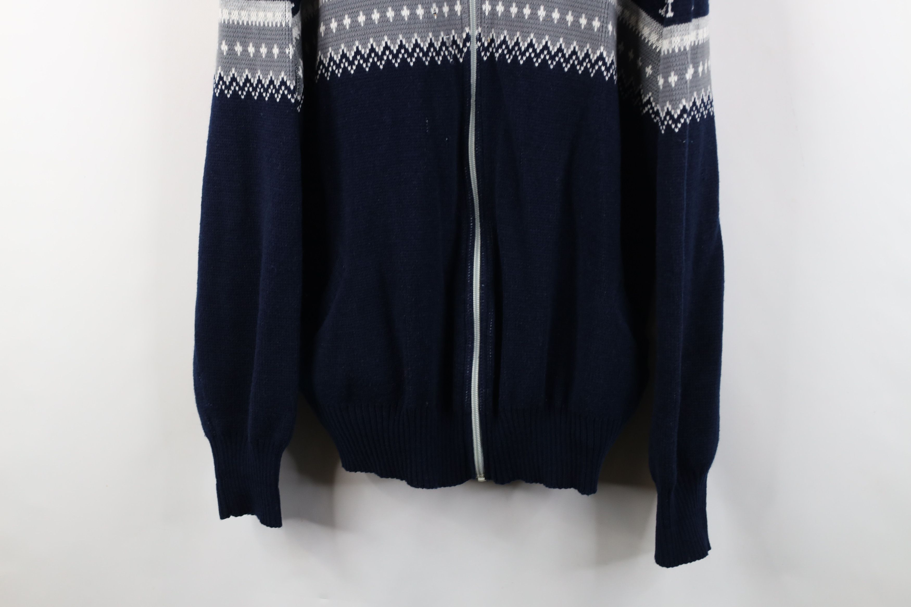 Vintage Vintage 70s Streetwear Fair Isle Full Zip Cardigan Sweater Size US XXL / EU 58 / 5 - 3 Thumbnail