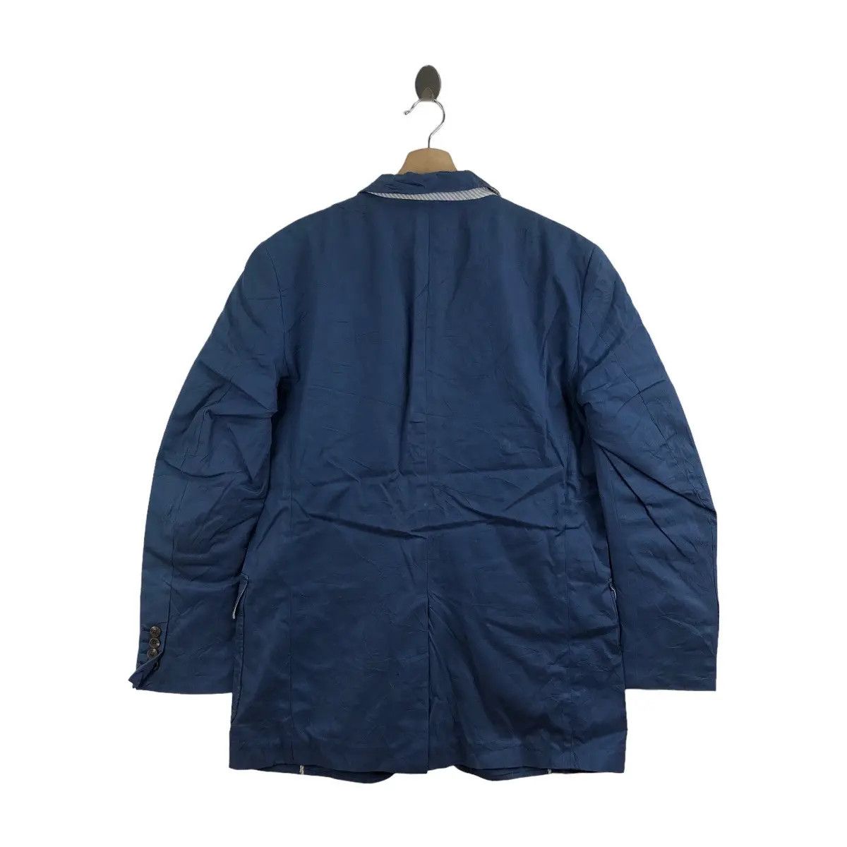 Polo Ralph Lauren Vtg POLO RALPH LAUREN Blue Cotton 3 Button Blazer Sport Size 40R - 6 Thumbnail