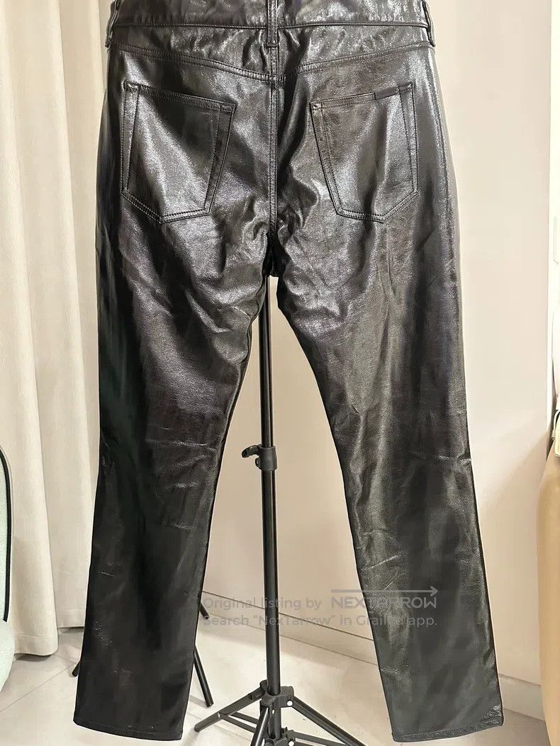 Saint Laurent Paris Saint Laurent Paris Black Shiny Coated Slim Fit Tapered De Size US 32 / EU 48 - 2 Thumbnail