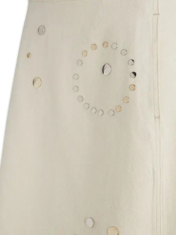 Chloe o1loc1c0625 Midi Skirt in Iconic Milk Size 26" / US 2 / IT 38 - 3 Thumbnail
