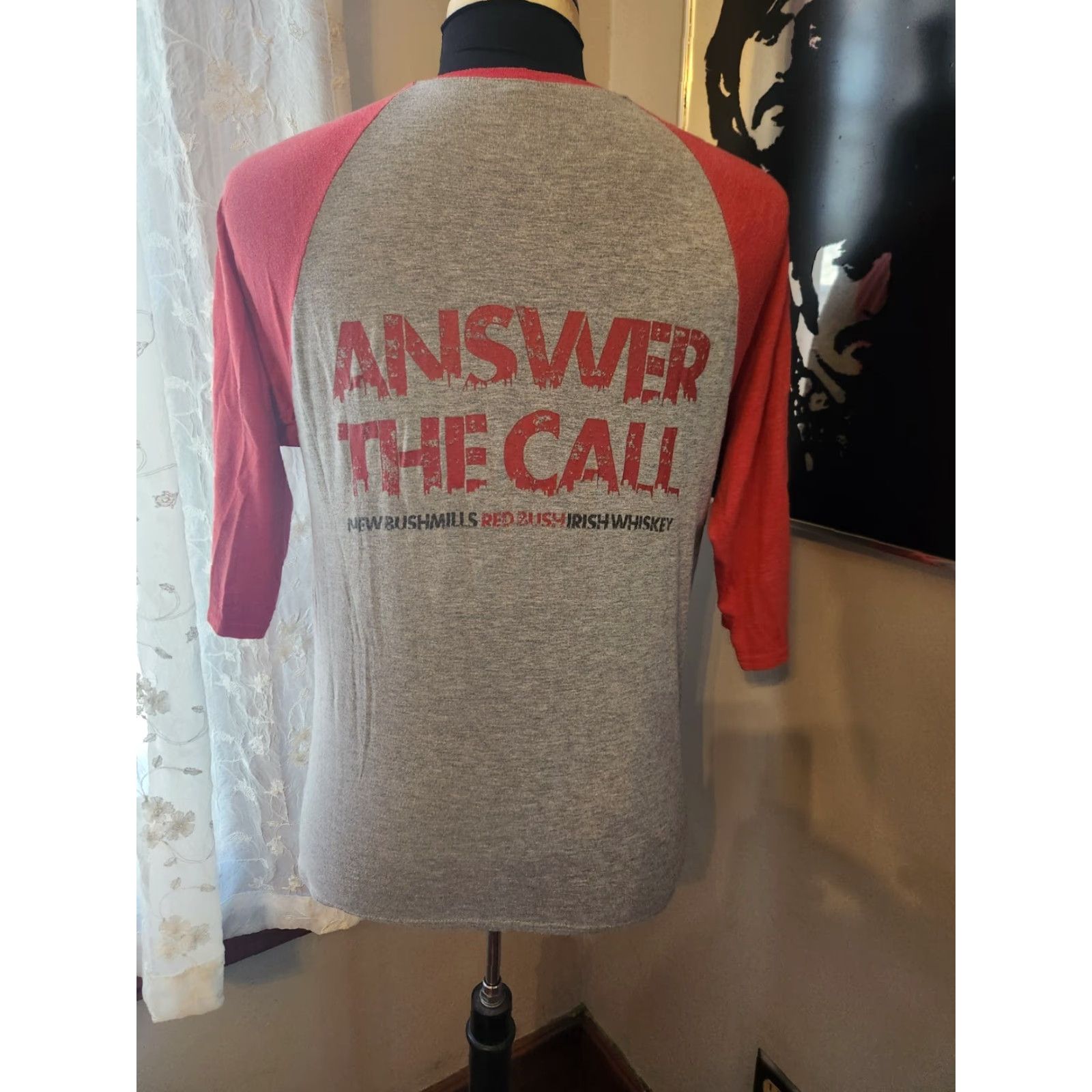 Anvil VINTAGE RED BUSH Bushmills Irish Whiskey "Answer The Call" Raglan Promo T-Shirt Medium Size US M / EU 48-50 / 2 - 2 Thumbnail