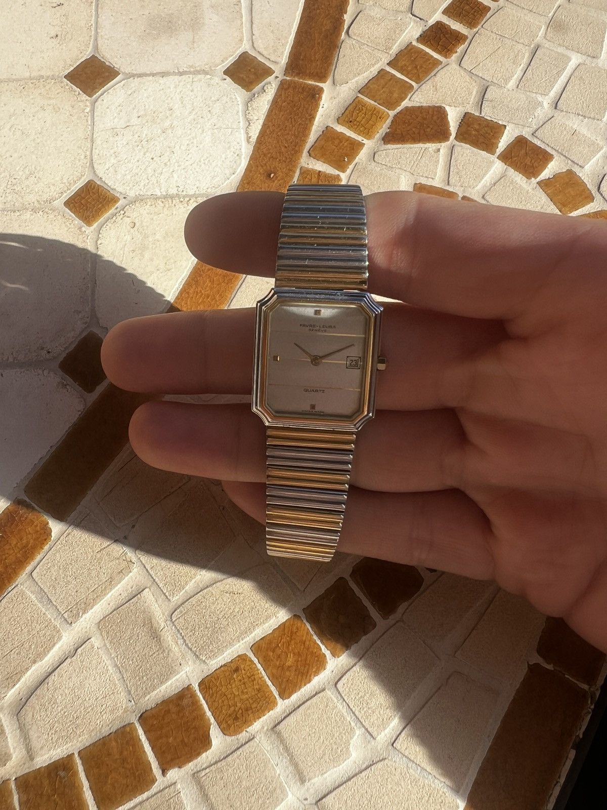 Vintage Favre Leuba Vintage Tank Integrated Two Tone Bracelet Size ONE SIZE - 2 Thumbnail