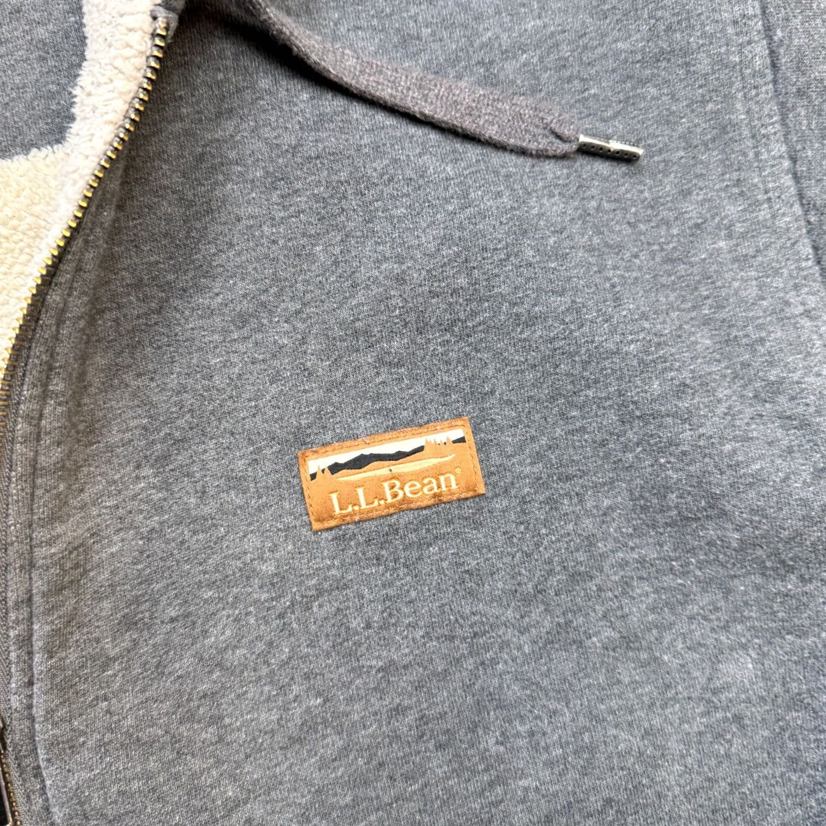Vintage L.L. Bean Sweatshirt Mens M Gray Katahdin Iron Works Sherpa Fleece Zip Hoodie Full Zip Hooded Pockets Heavyweight Regular Gray Navy? Size US M / EU 48-50 / 2 - 7 Thumbnail