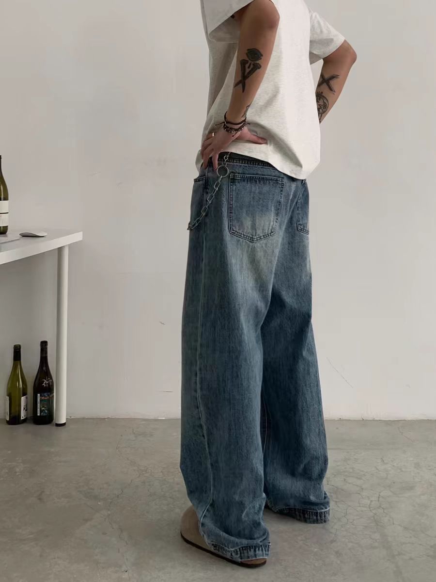 Jean Blue Relaxed Street Hip-Hop Skate Style Jeans Size US 30 / EU 46 - 4 Thumbnail