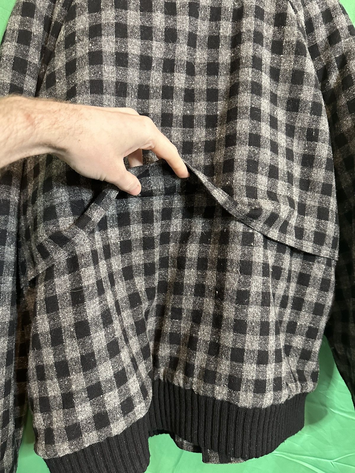 Designer 1970s vintage check cropped wool bomber / field jacket Size US XL / EU 56 / 4 - 8 Thumbnail