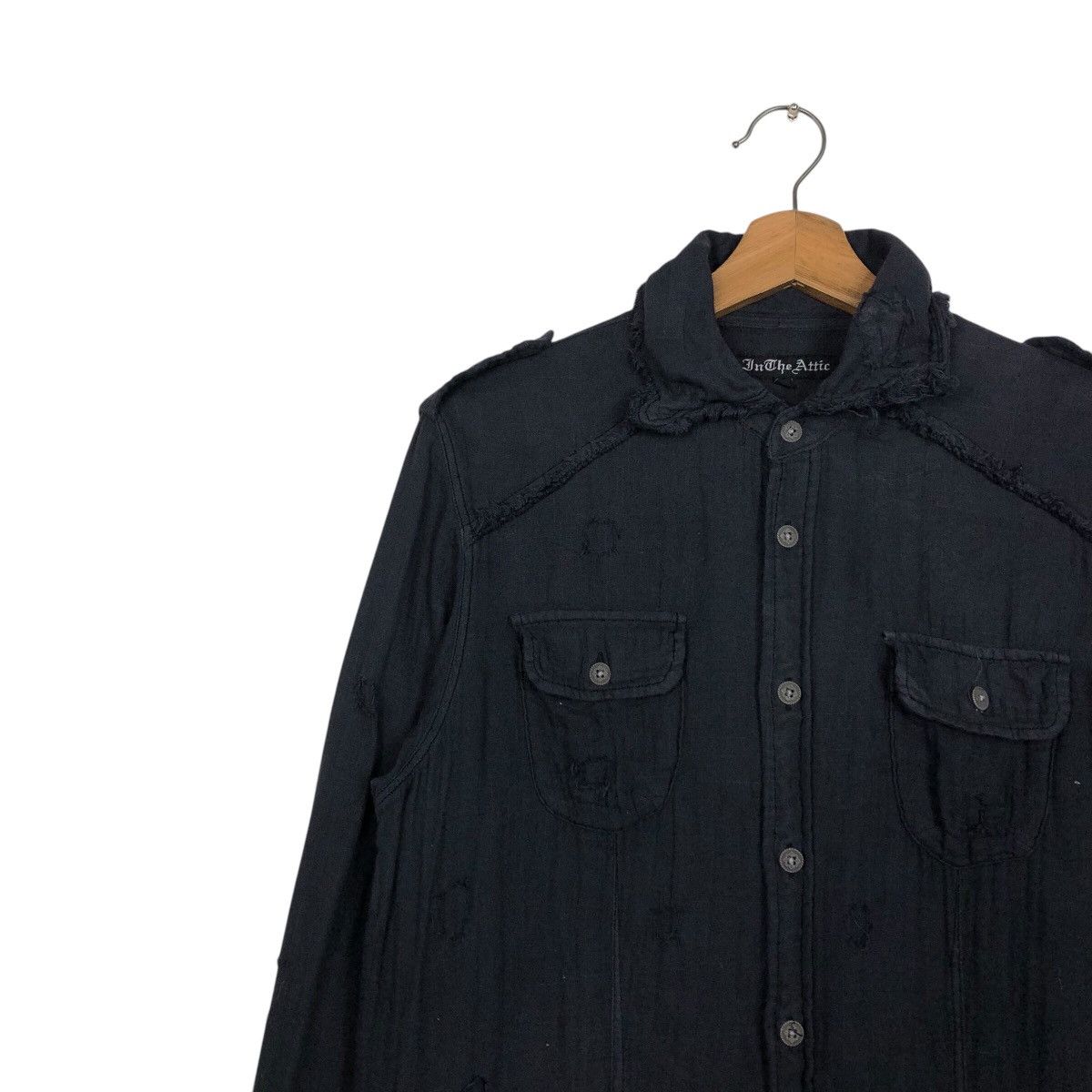 In The Attic 📌Rich Black Shirt Button Jacket In The Attic Punk Design Size US L / EU 52-54 / 3 - 8 Thumbnail