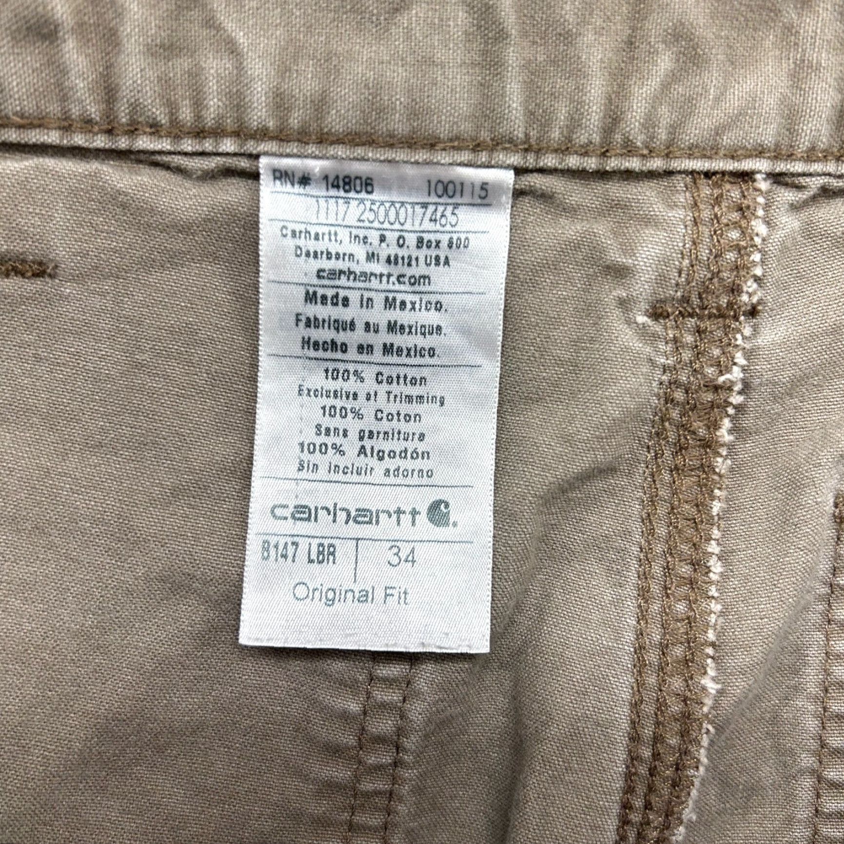 Carhartt VINTAGE Carhartt Shorts Mens 34 Brown Carpenter Original Fit Canvas B147 LBR Y2K Size US 34 / EU 50 - 5 Thumbnail