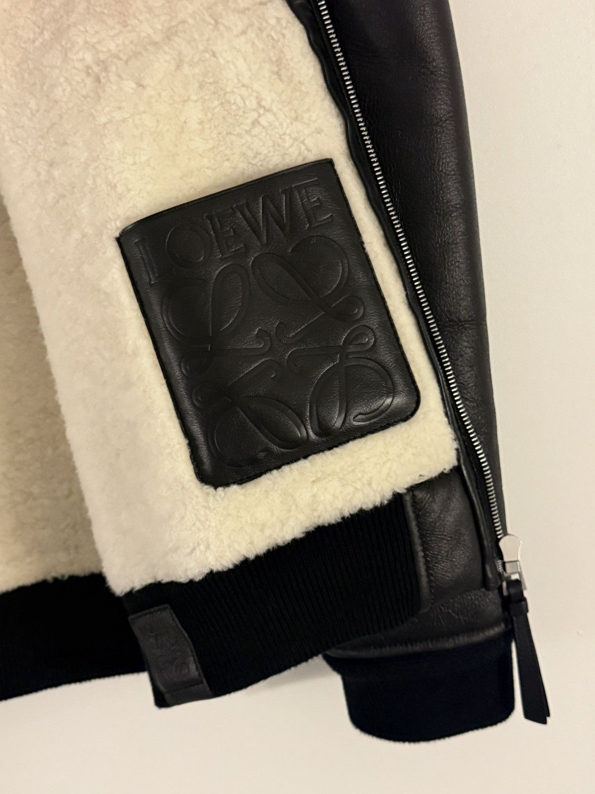 Loewe Loewe Men's Leather Shearling Zip-Up Hoodie Jacket Sz. M Size US M / EU 48-50 / 2 - 3 Thumbnail