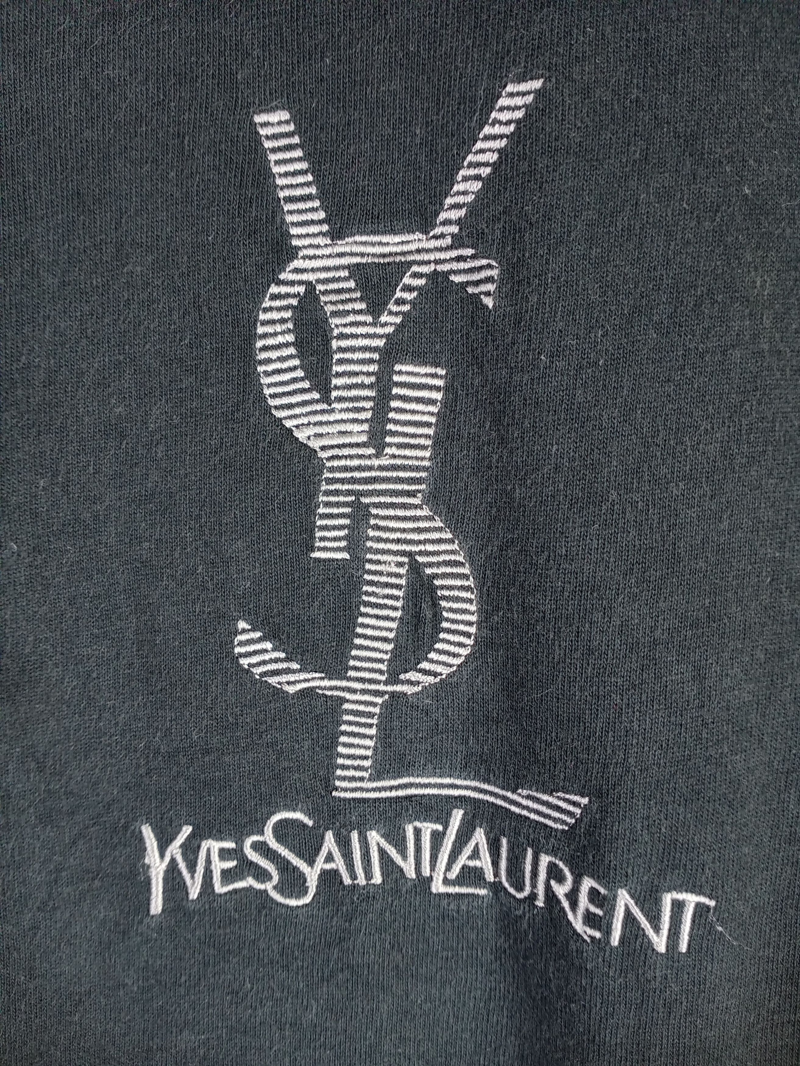 Yves Saint Laurent Rare Vintage Yves Saint Laurent Embroidery Logo Tee Size US M / EU 48-50 / 2 - 4 Thumbnail