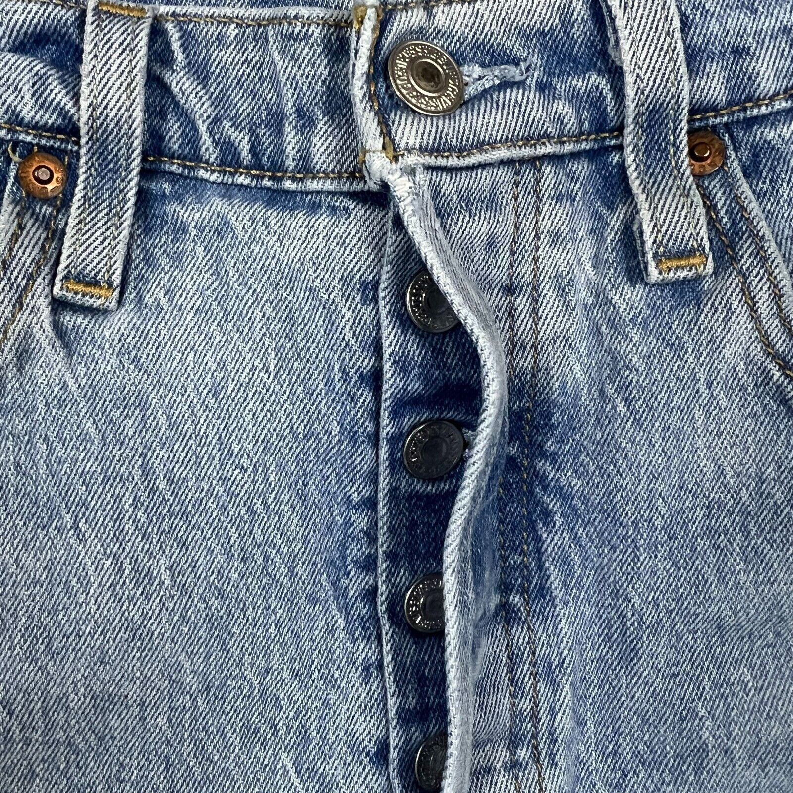 Levi's × Vintage Levi's 501 S Jeans 28x27 Light Button Fly Premium Denim Pant Size US 28 / EU 44 - 3 Thumbnail