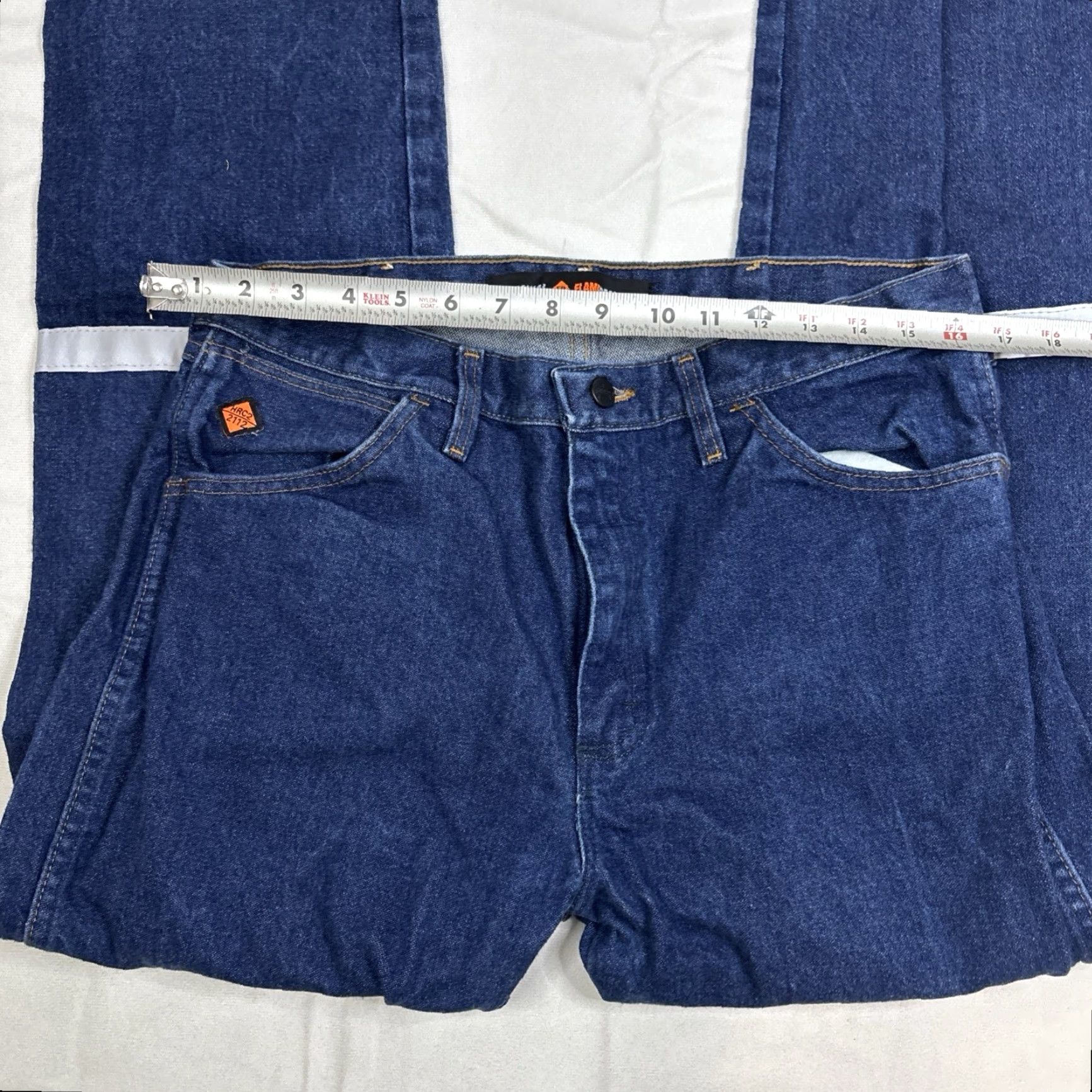 Wrangler Wrangler Jeans Mens 34x32 Blue FR13MWZ Cowboy Denim Western Welder FR Jeans Cowboy Cut Tapered Mens Blue 34x32 Wrangler 13MWZ Size US 34 / EU 50 - 4 Thumbnail