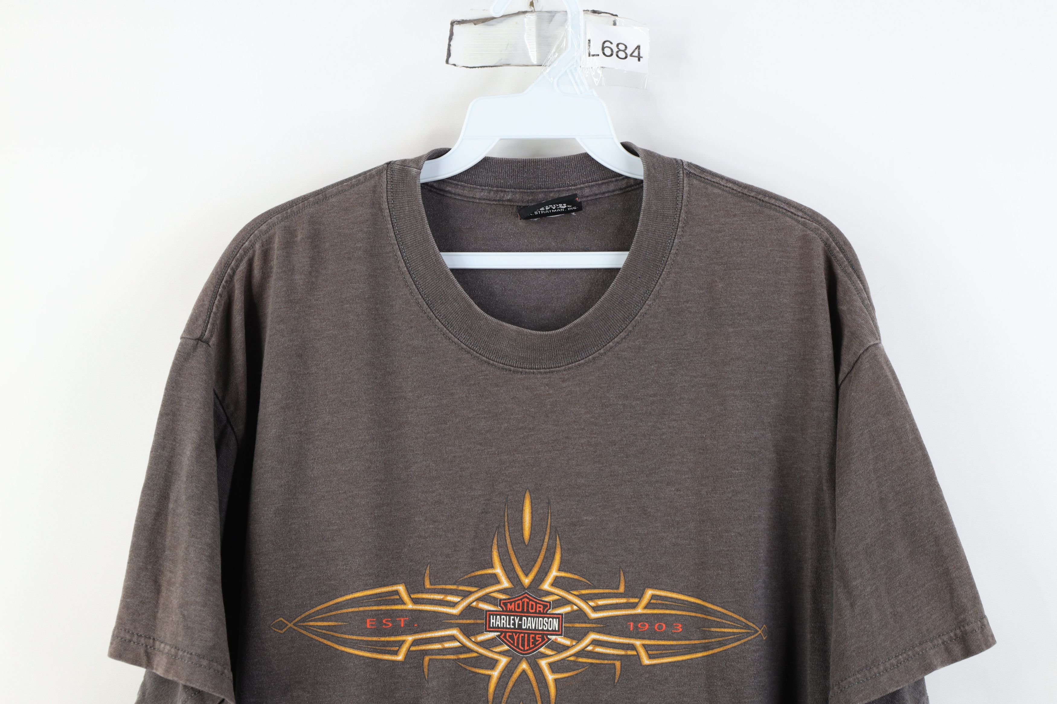 Harley Davidson Vintage Y2K 2001 Harley Davidson Spell Tribal T-Shirt Gray Size US L / EU 52-54 / 3 - 2 Thumbnail