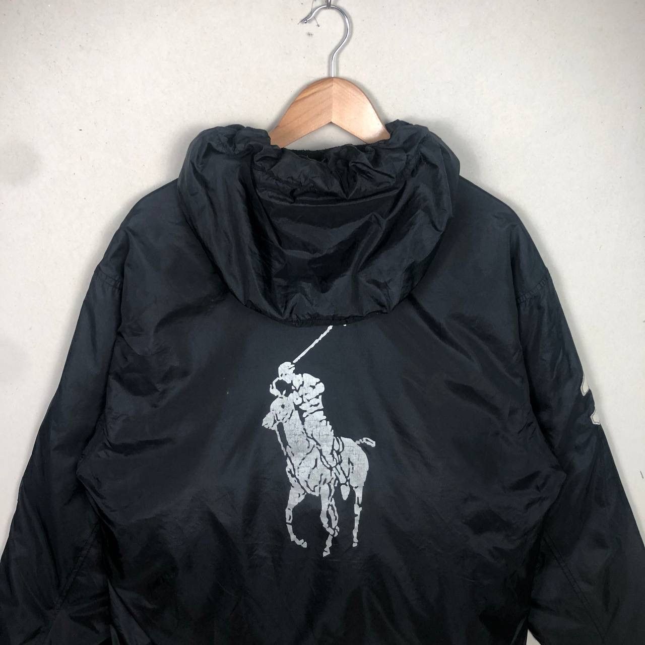 Polo Ralph Lauren Polo Ralph Lauren Big Logo Black Hooded Jacket Size US XL / EU 56 / 4 - 5 Thumbnail