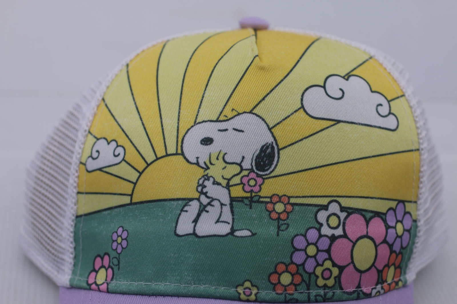 Unknown London Peanuts Snoopy Floral Sunrise Trucker HatPastel Cap BioWorld Size ONE SIZE - 2 Thumbnail