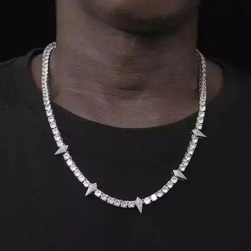 Jewelry 20" Tennis Chain Spike Charm Necklace🔥🔥🔥 Size ONE SIZE - 1 Thumbnail