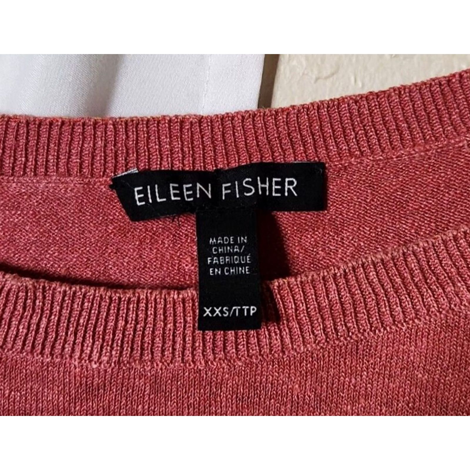 Eileen Fisher Eileen Fisher Womens XXS Organic Linen Knit Sweater Pullover Long Sleeve Red Size XXS / US 00 / IT 34 - 5 Thumbnail