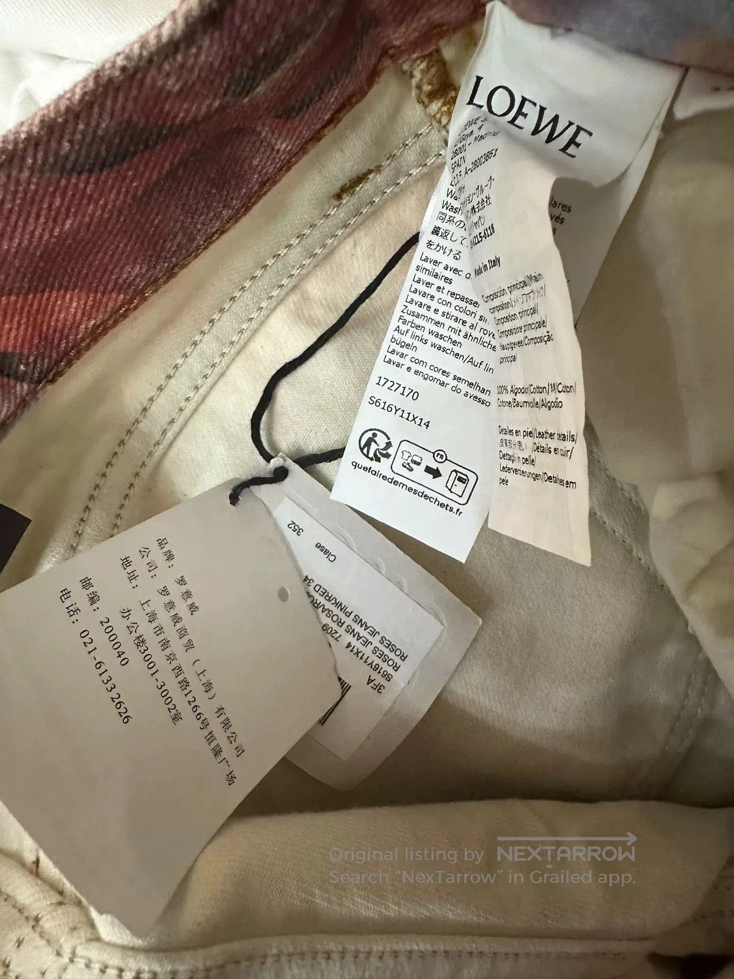 Loewe loewe floral denim pants. Size 33" - 3 Thumbnail