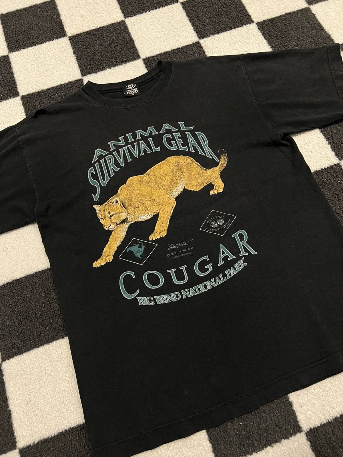 Vintage Vintage 1993 Animal Survival Cougar Tee Size US M / EU 48-50 / 2 - 2 Thumbnail