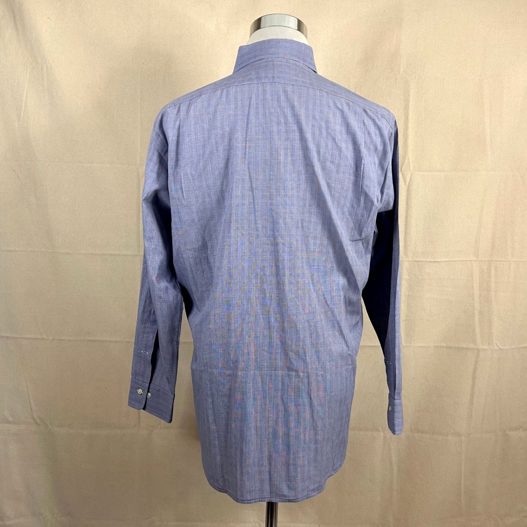 Polo Ralph Lauren Polo Ralph Lauren Dress Shirt Blue Glen Plaid Cotton 16 32/33 Vintage Philip Size 42R - 5 Thumbnail