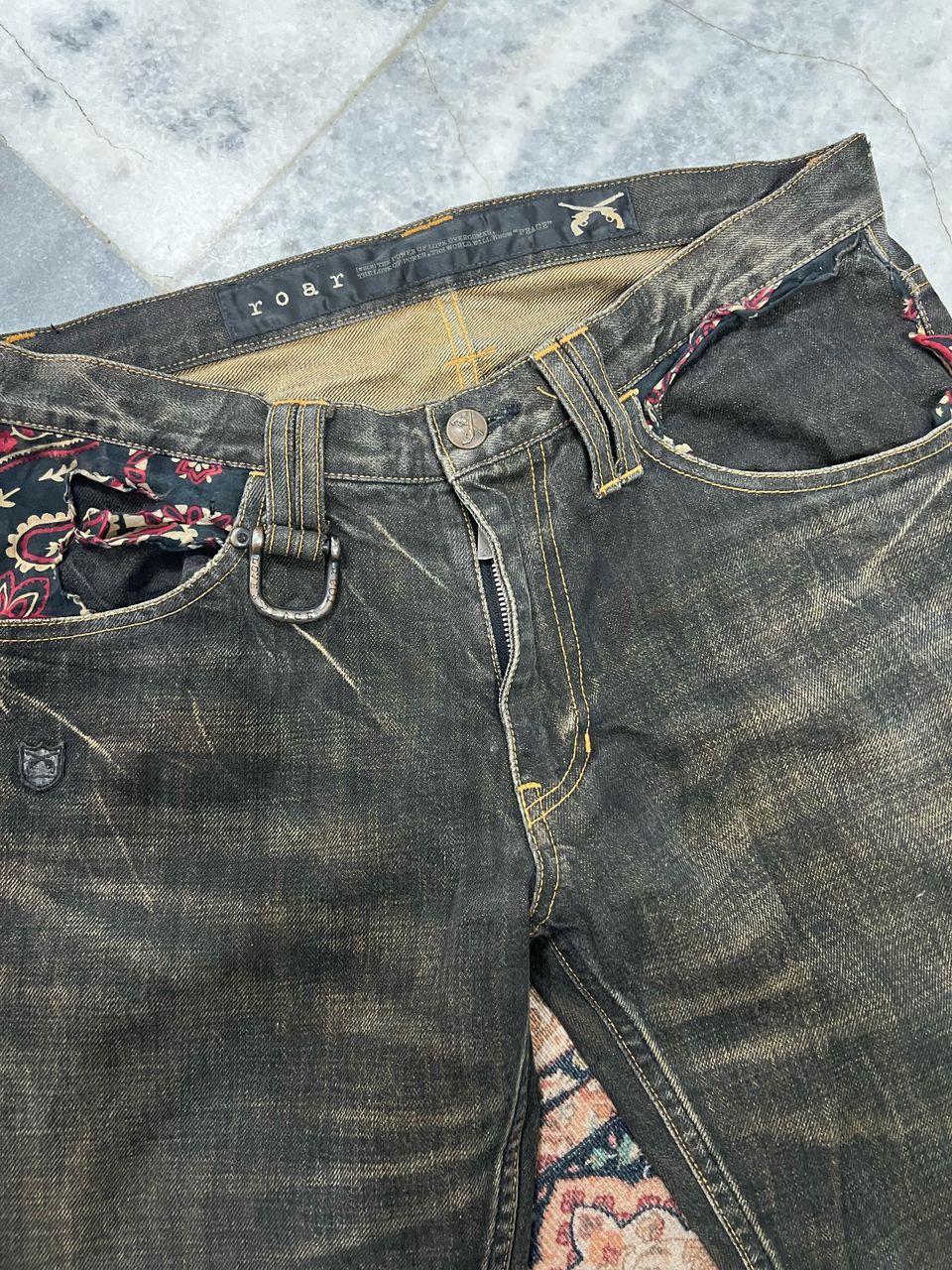 If Six Was Nine × Japanese Brand Vintage Roar Love And Peace Distress Denim Jeans Size US 32 / EU 48 - 7 Thumbnail