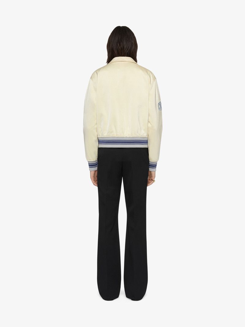 Givenchy o1w1db10326 Heavy Satin Blouson Jacket in Ivory/Blue Size US S / EU 44-46 / 1 - 3 Thumbnail