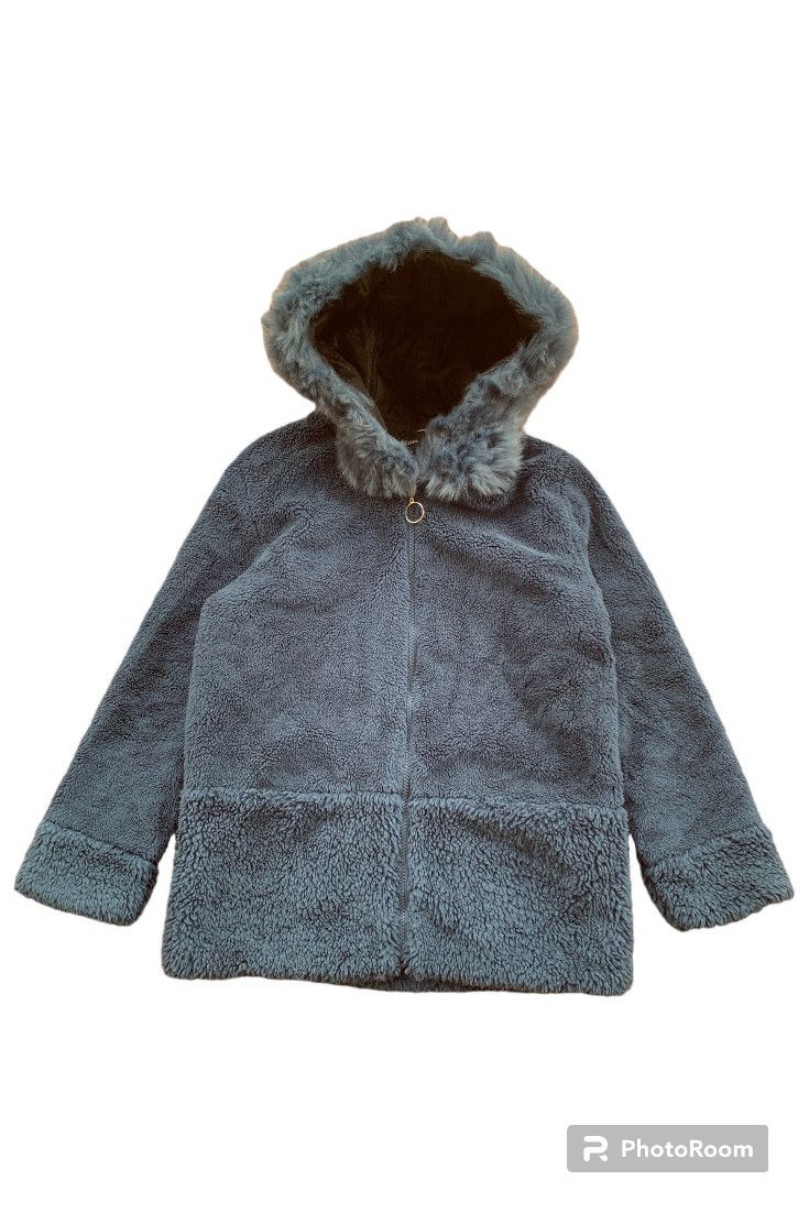 image of 14Th Addiction x If Six Was Nine Fashion - Fleece Fur Hoodie Winter Ifsixwasnine Lgb Style in Blue 