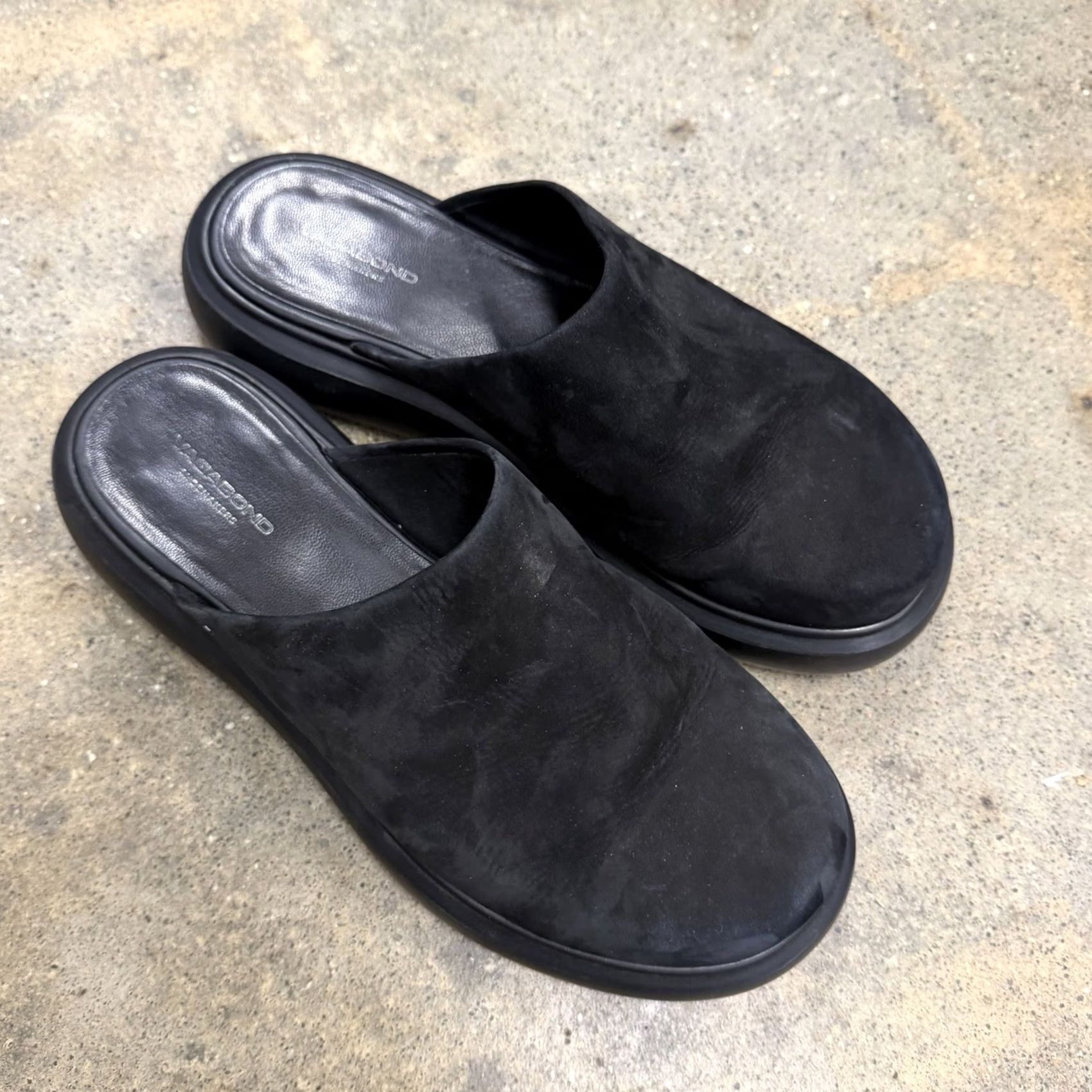 Vagabond Vagabond Courtney Sandals 39 Black Leather Platform Chunky Wedge Slide Open Toe Womens So​le Leather Cushioned Comfort Slip On Size US 6 / IT 36 - 2 Thumbnail