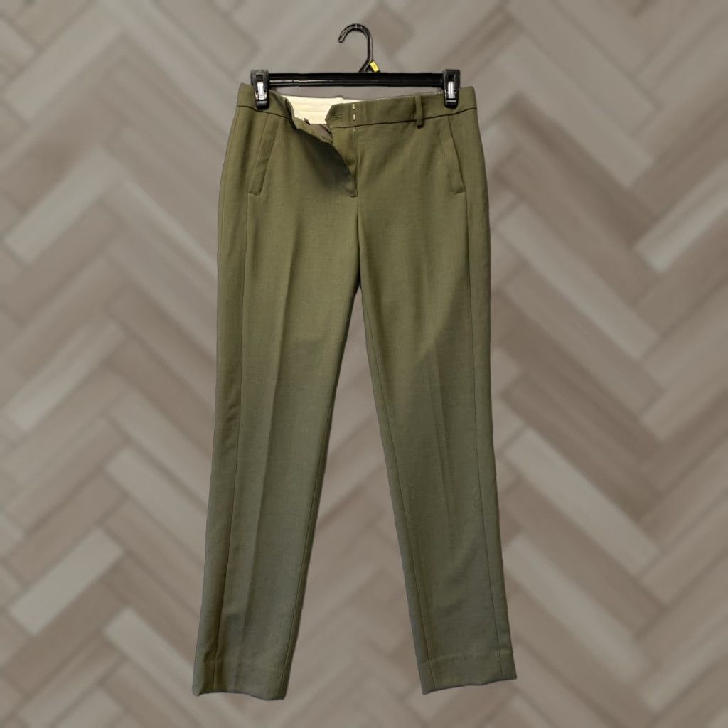 J.Crew JCrew Collection Petite Cigarette Pant Women Size 4 Slim Wool Viscose Polyester Elastane Heavy Green Size 27" / US 4 / IT 40 - 1 Thumbnail