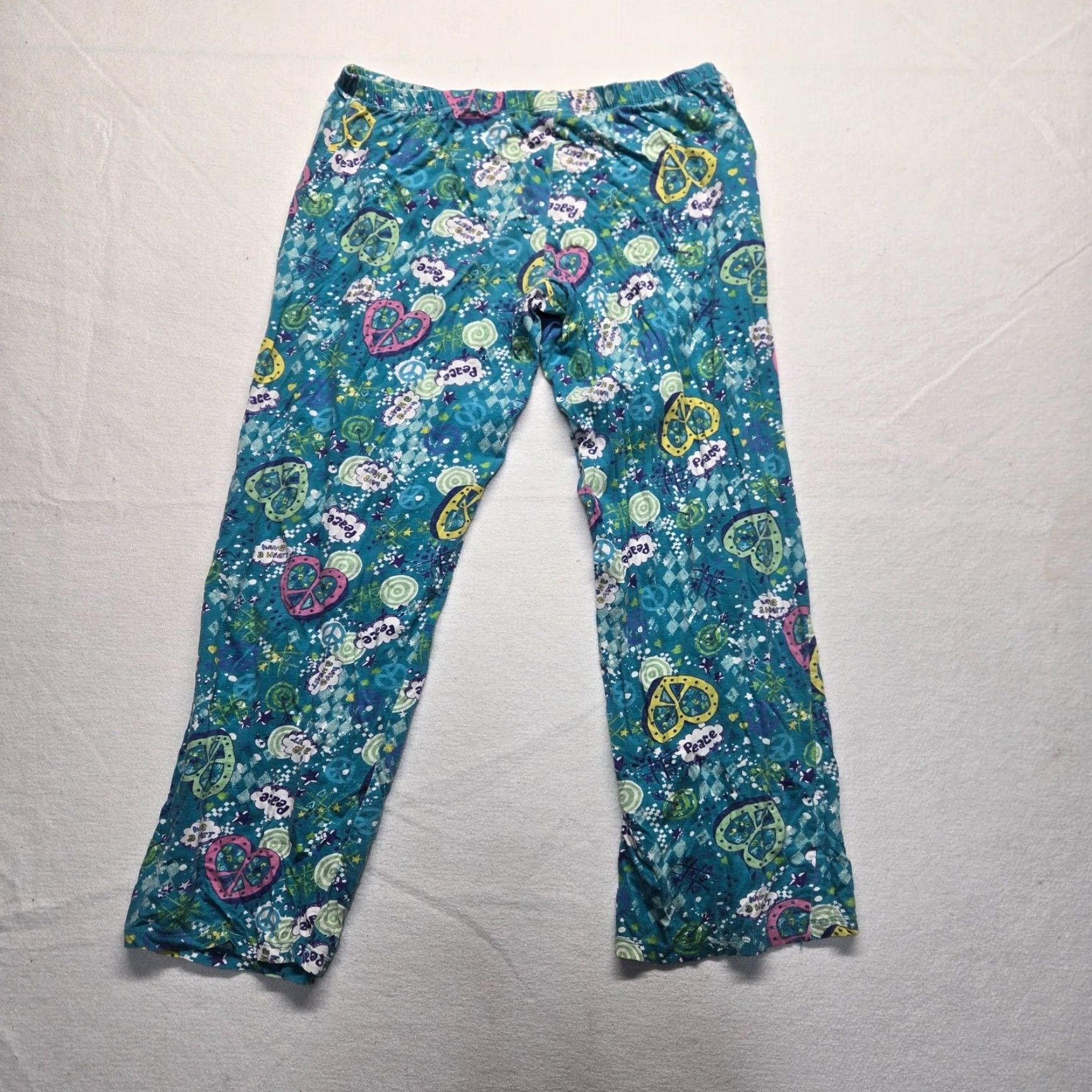 Joe Boxer Joe Boxer Pajama Pants Women Medium Blue Peace Ying Yang Christmas Geometric Fleece Polyester Drawstring Knit Sleep Pants M Womens Size 32" / US 10 / IT 46 - 8 Thumbnail