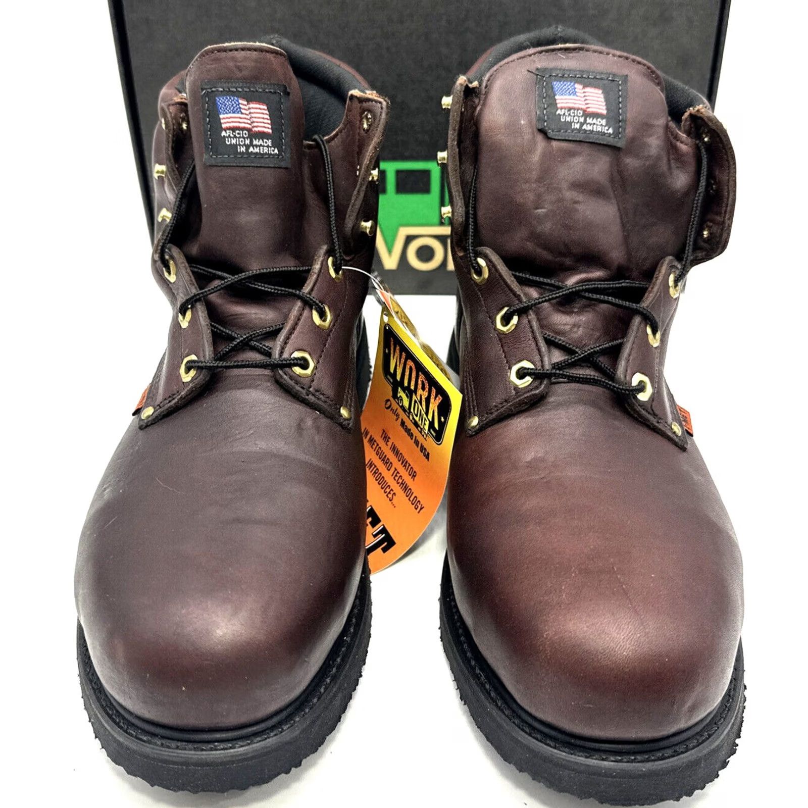 Thorogood Work One I-Met Mens Size 14 D Metatarsal Safety Guard Electrical Lace Boots Thorogood Leather Brown Lace Up Boots Mens 14 Work & Safety Size US 14 / EU 47 - 3 Thumbnail