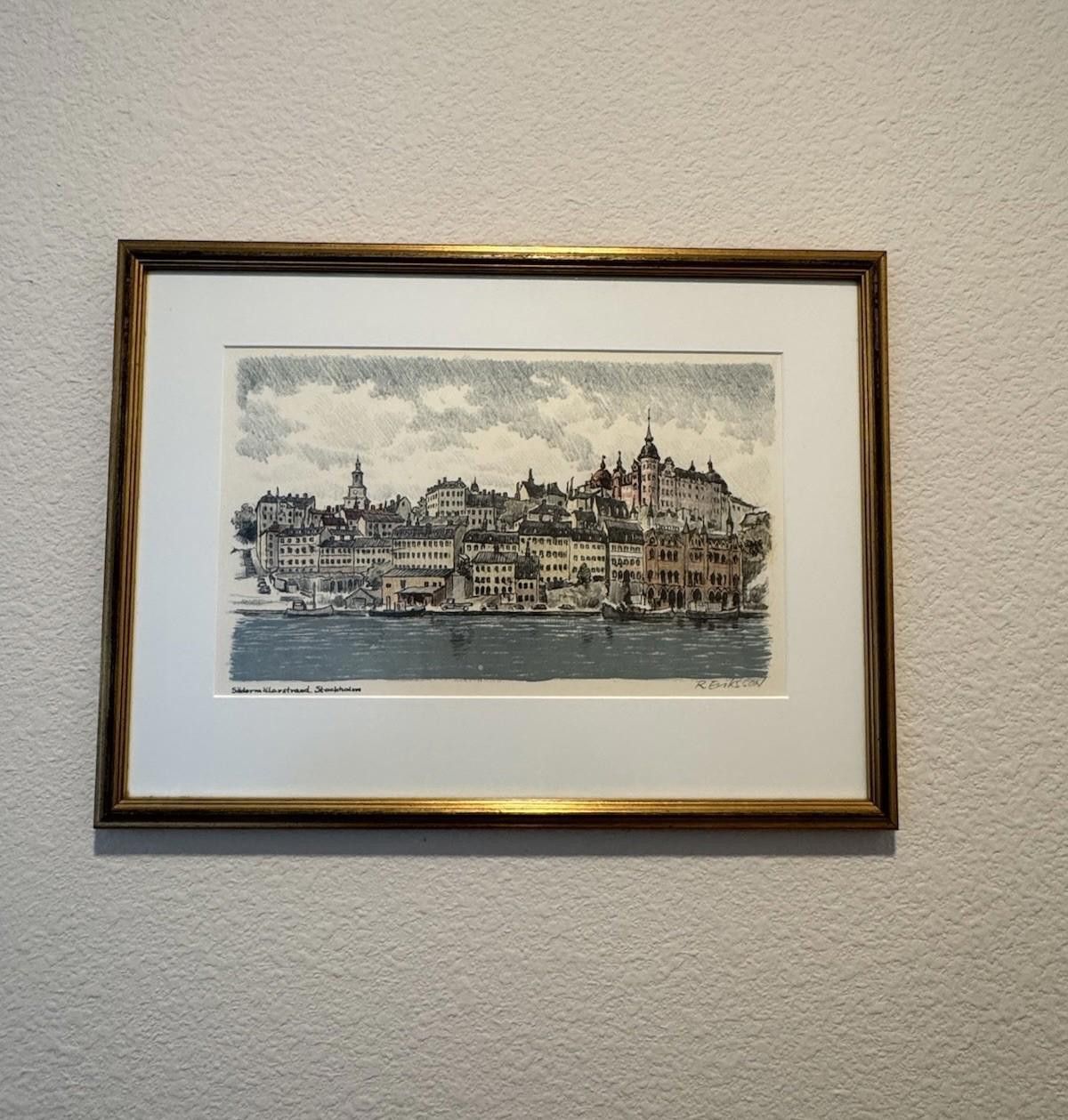 Designer Cityscape Of Stockholm Söder Mälarstrand Signed R Eriksson Size ONE SIZE - 6 Thumbnail