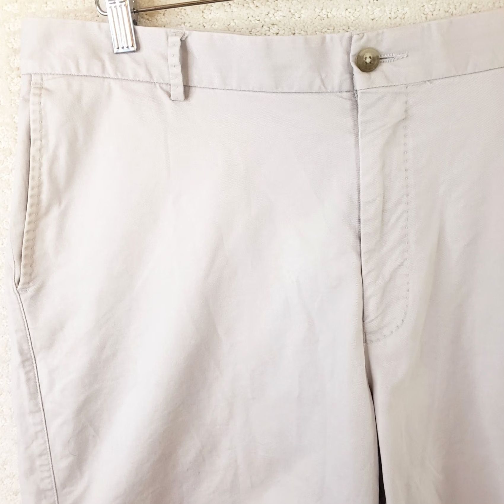 Peter Millar Peter Millar Men's 36x8.5" Performance Golf Shorts Beige Stone Flat Front Chino Pockets Regular Rise Casual Summer Spring Fall USA Sports Preppy Mens Size US 36 / EU 52 - 2 Thumbnail
