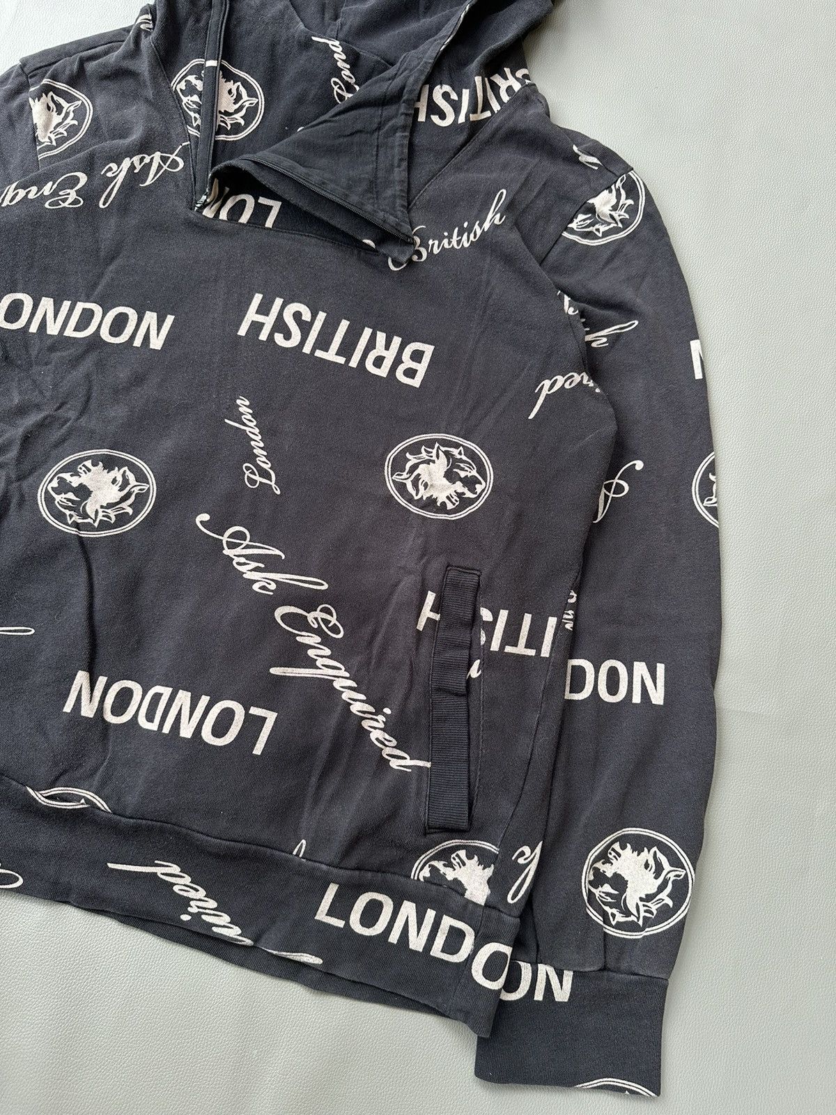 Hysteric Glamour × Le Grande Bleu (L.G.B.) × Yasuyuki Ishii ASK ENQUIRED POEM FADED BRITISH LONDON HOODIE LGB STYLE Size US L / EU 52-54 / 3 - 7 Thumbnail