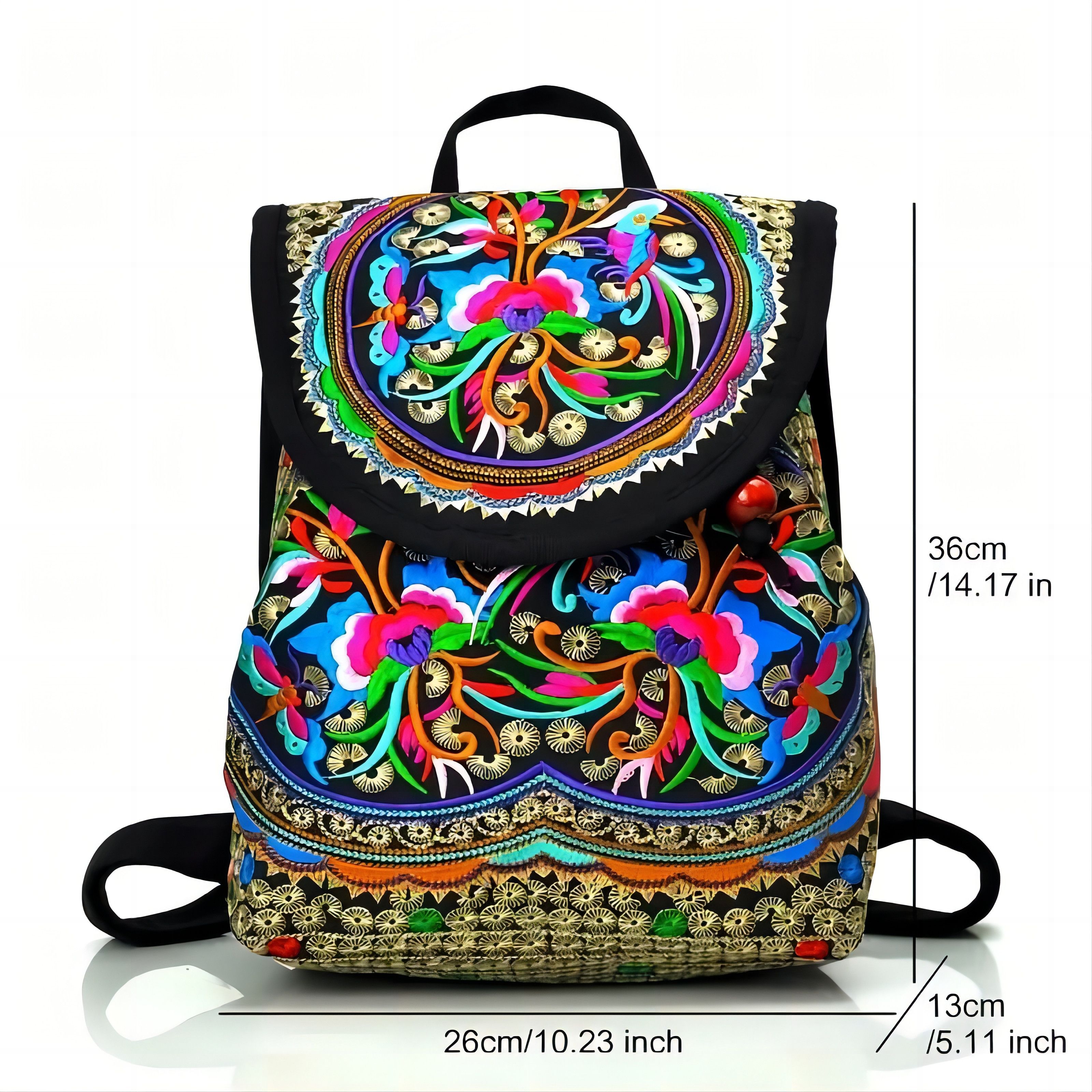 Other Floral Embroidered Backpack Size ONE SIZE - 3 Thumbnail