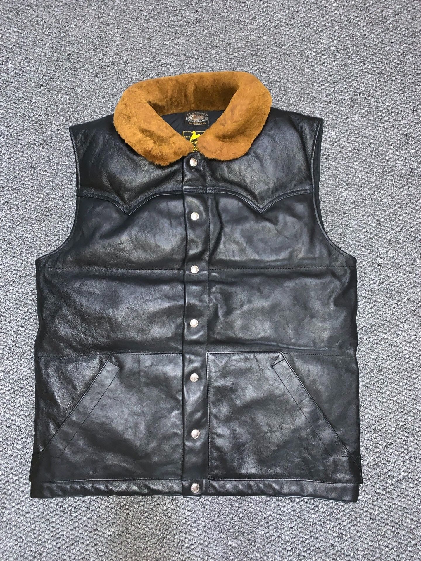 The Real McCoy's Real McCoys Horsehide Down Vest Size US XS / EU 42 / 0 - 1 Thumbnail