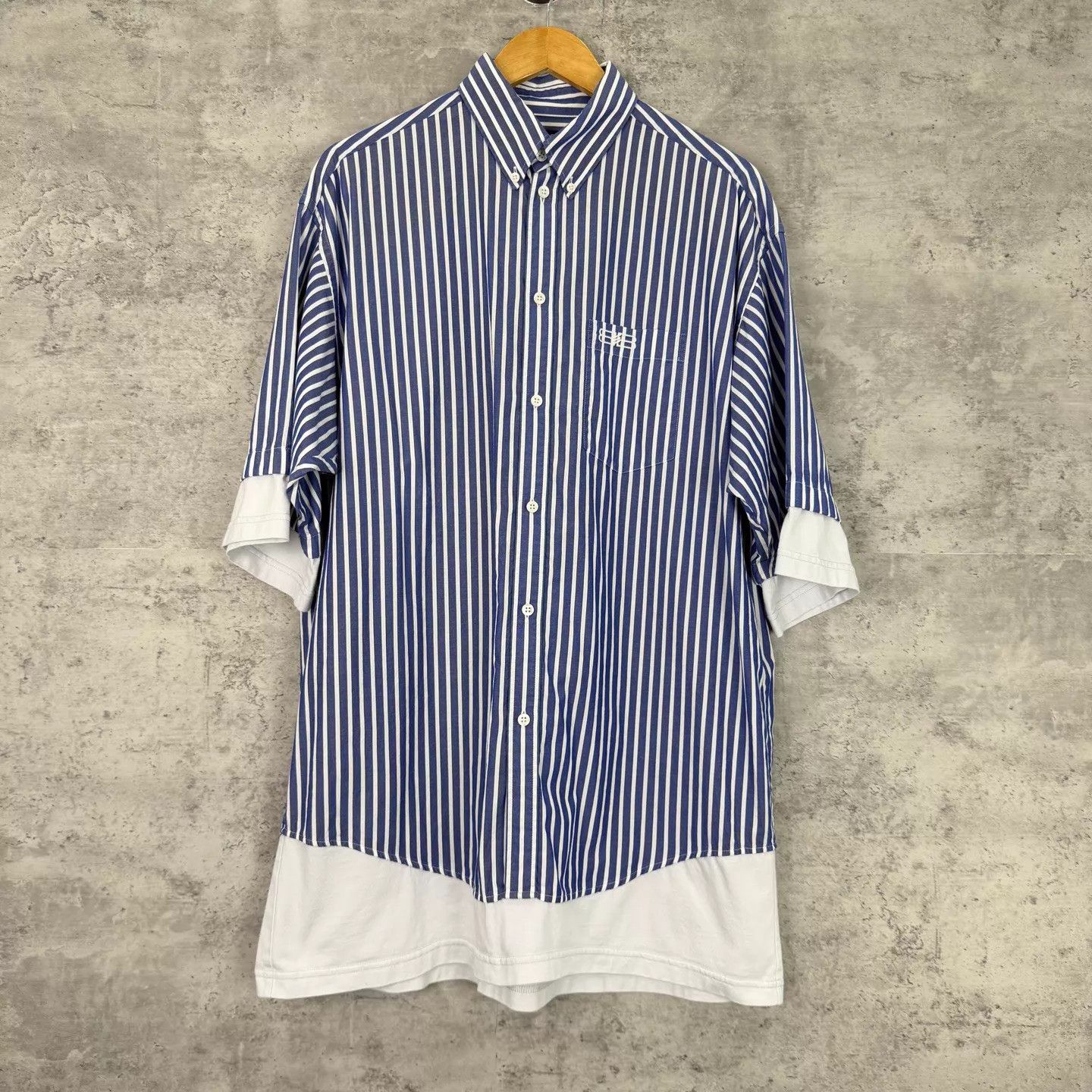 Balenciaga Balenciaga Blue Stripe Lock Embroidered Two-Piece Shirt 37 99N Size US XS / EU 42 / 0 - 1 Thumbnail