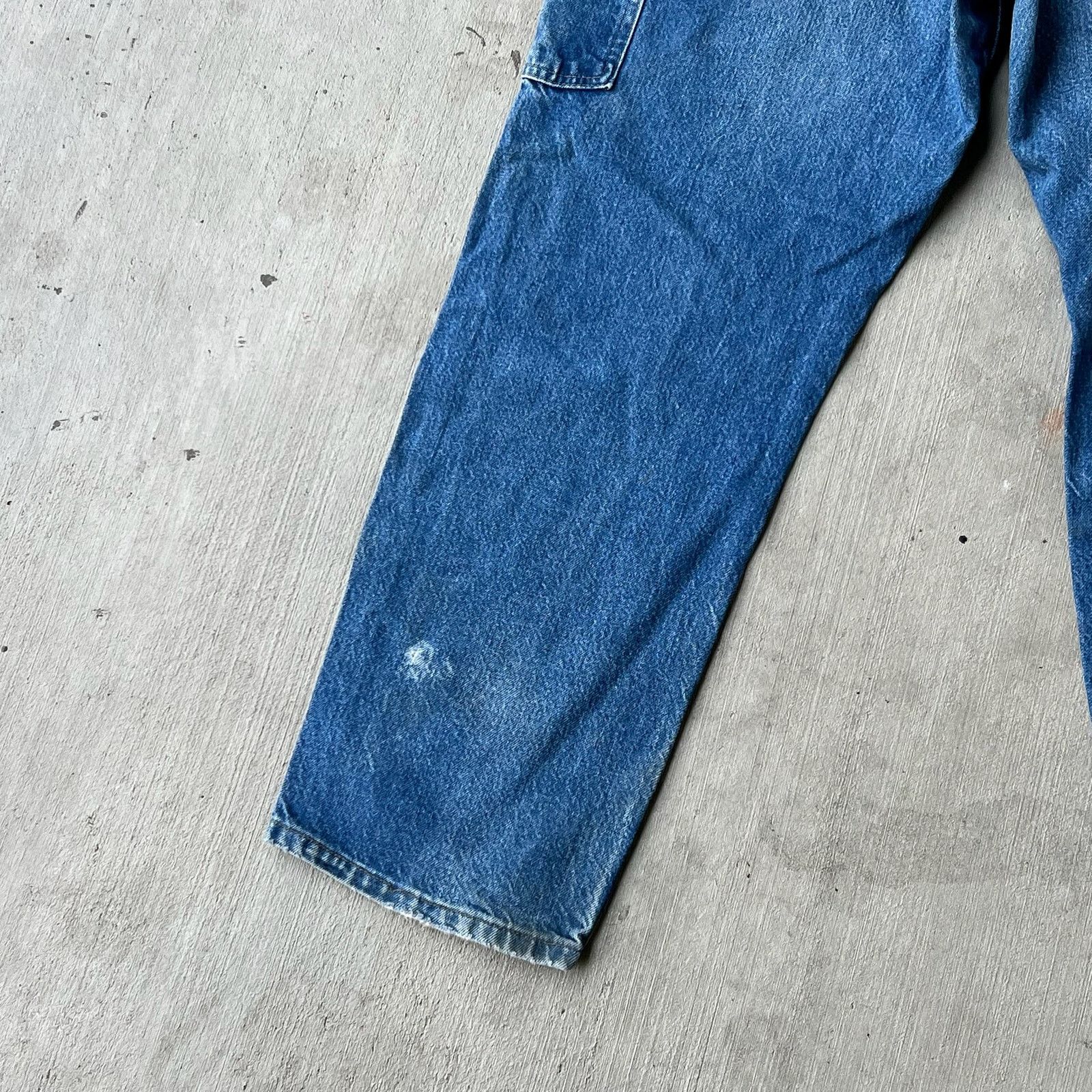 Carhartt × Vintage Carhartt faded denim blue jean double knee work wear pants Size US 35 - 8 Thumbnail