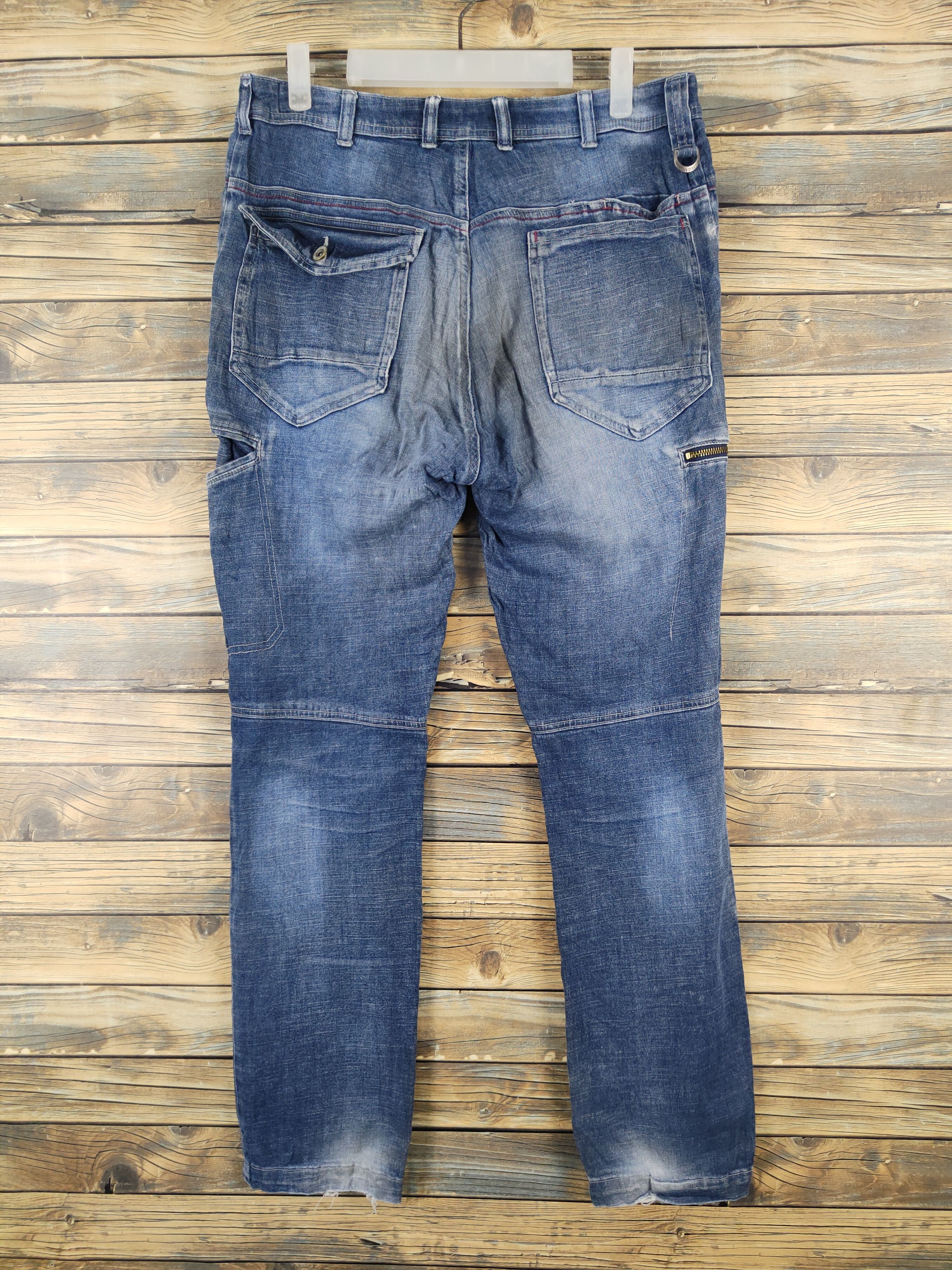 Japanese Brand FieldCore Dark Blue Distressed Ripped Soft Jeans #W2090 Size US 32 / EU 48 - 7 Thumbnail