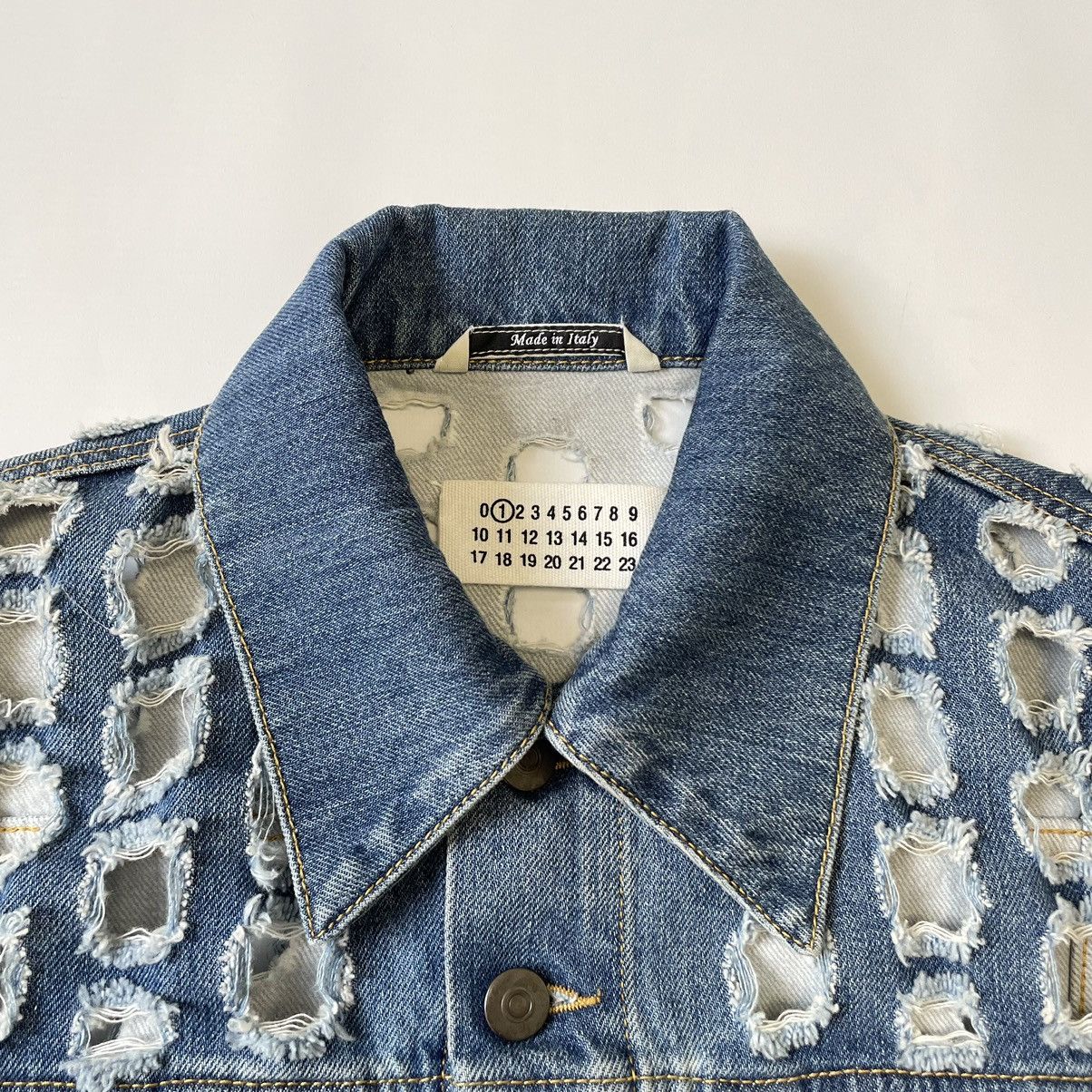 Maison Margiela ‘Laser Hole Cut’ Blue Denim Jacket Size S / US 4 / IT 40 - 3 Thumbnail