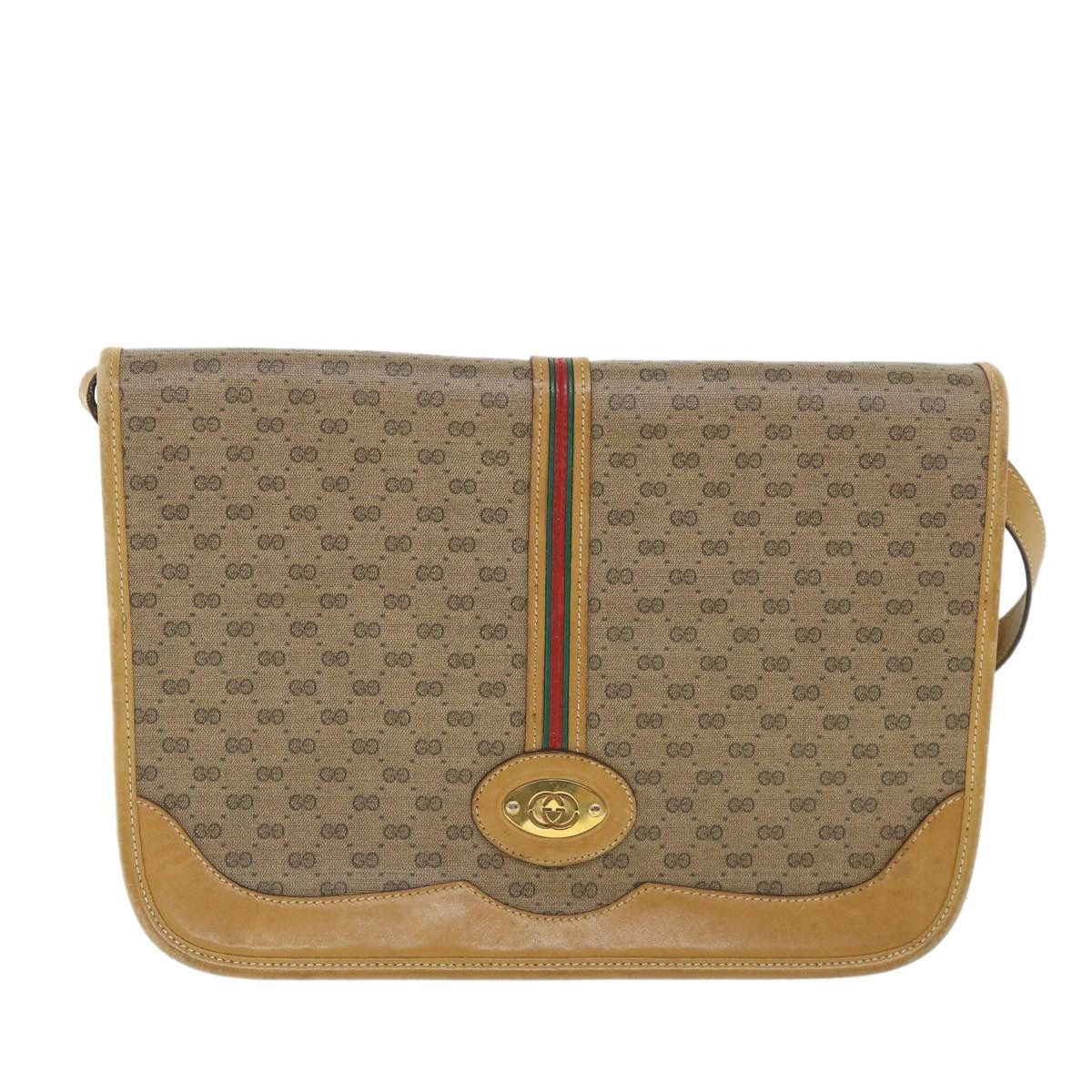 Gucci GUCCI Micro GG Canvas Web Sherry Line Shoulder Bag Beige Size ONE SIZE - 13 Thumbnail