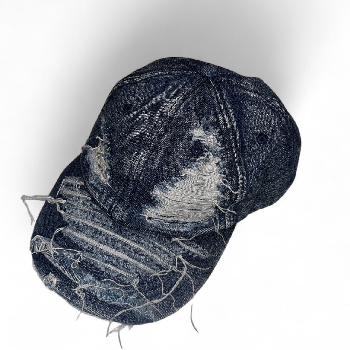 Japanese Brand Denim Blue Ripped Streetwear Vintage baseball cap Size ONE SIZE - 3 Thumbnail