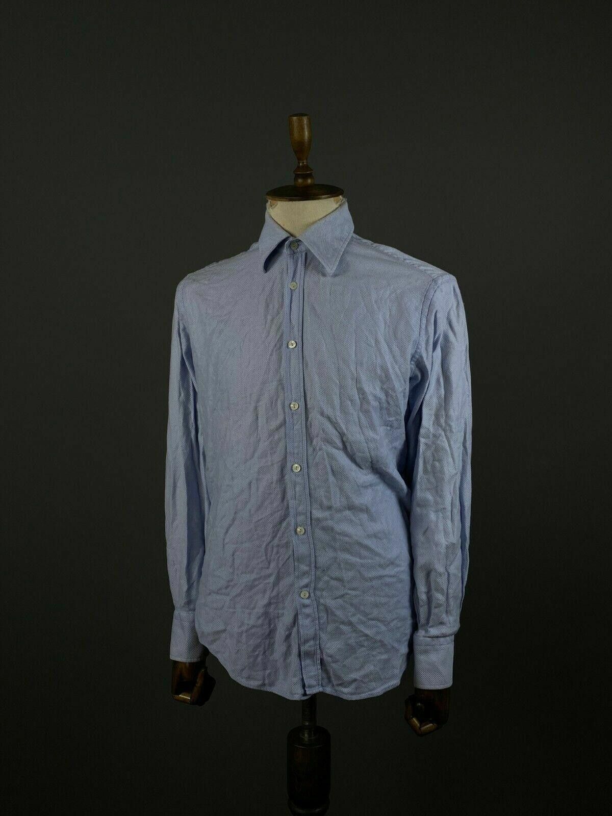 Designer Men Versace Collection City Blue Shirt Size 40 / 15.75 Size US M / EU 48-50 / 2 - 1 Thumbnail