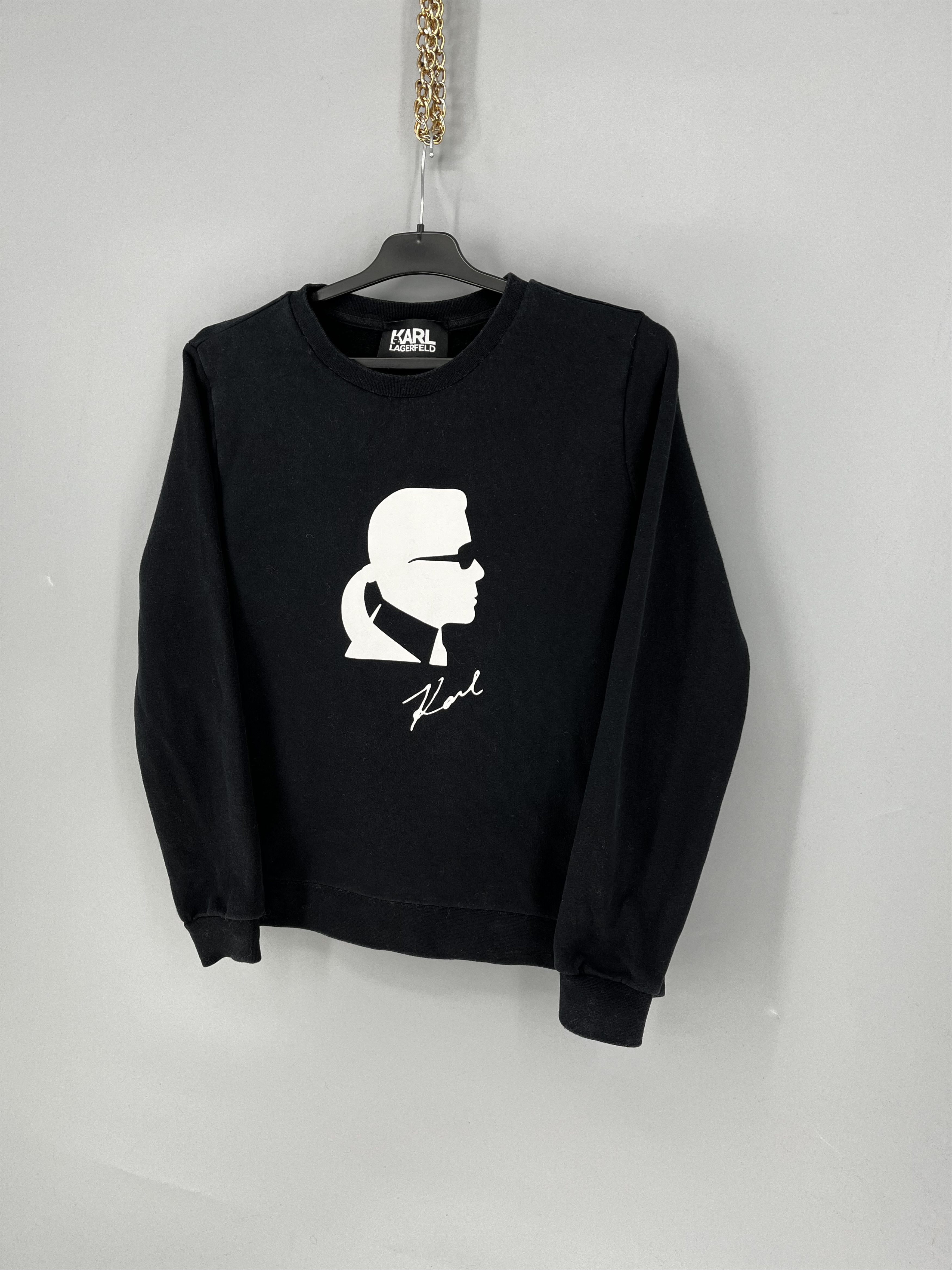 Designer × Karl Lagerfeld LGERFELD Karl Lagerfeld Black Label Logo Face Sweatshirt Size S / US 4 / IT 40 - 3 Thumbnail