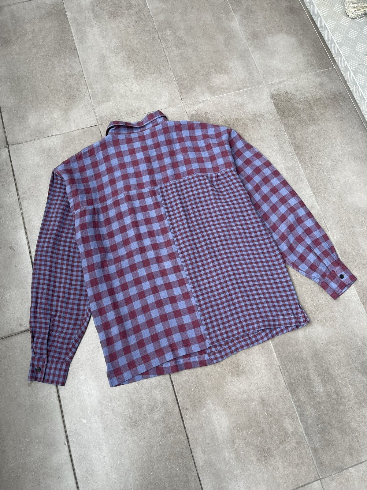 Henrik Vibskov !DS! SS22 Henrik Vibskov Mixed Purple Checks Shirt Size US L / EU 52-54 / 3 - 12 Thumbnail