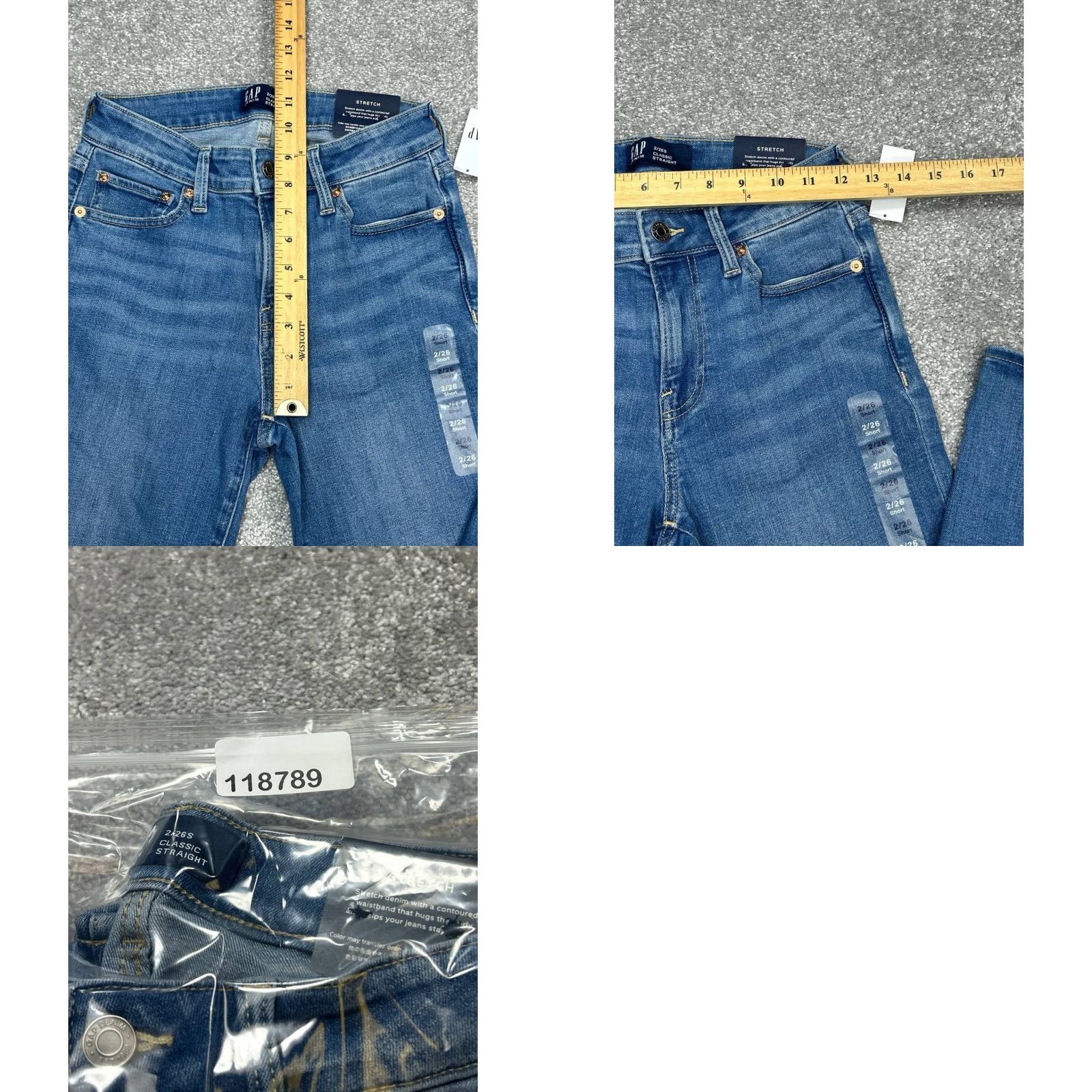 Gap Gap Jeans Womens 2 Blue Denim Cotton Stretch Mid Rise 24x28 Straight 5-Pocket City Preppy Accessories: Button Zipper Logo Size 26" / US 2 / IT 38 - 8 Thumbnail