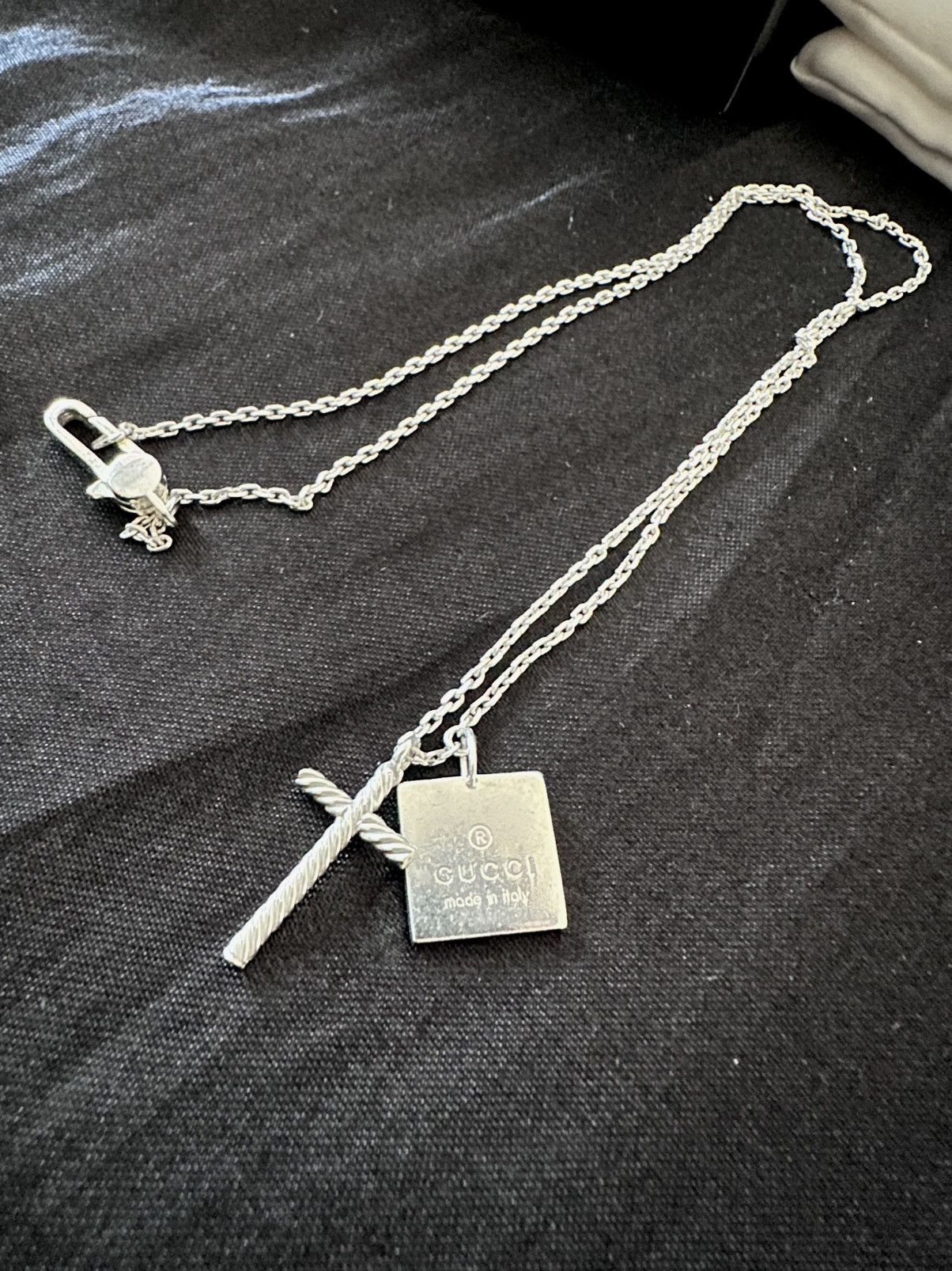 Gucci Gucci Necklace with Cross and Square Pendant Size ONE SIZE - 4 Thumbnail