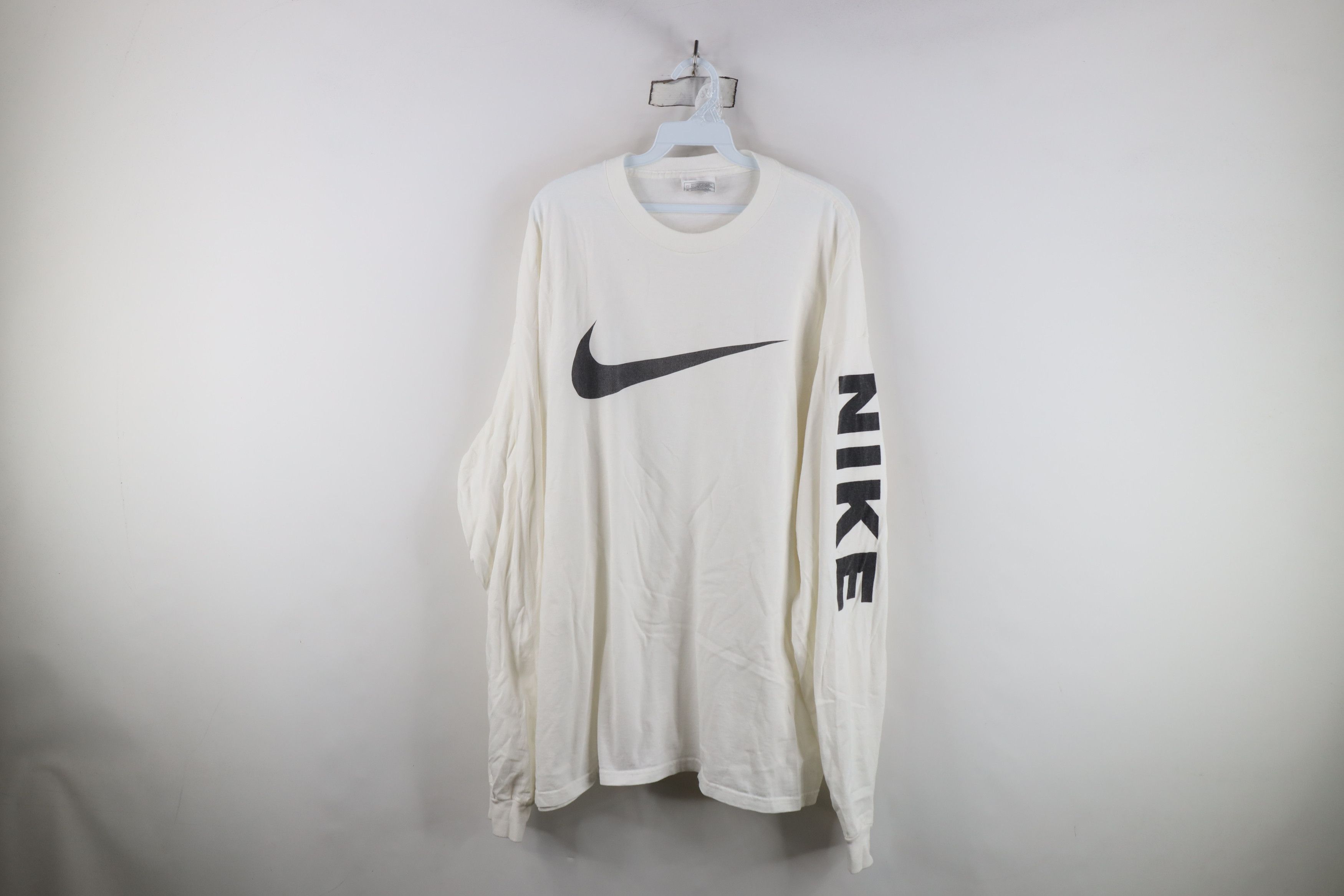 Nike Vintage 90s Nike Big Center Swoosh Long Sleeve T-Shirt USA Size US XXL / EU 58 / 5 - 1 Thumbnail