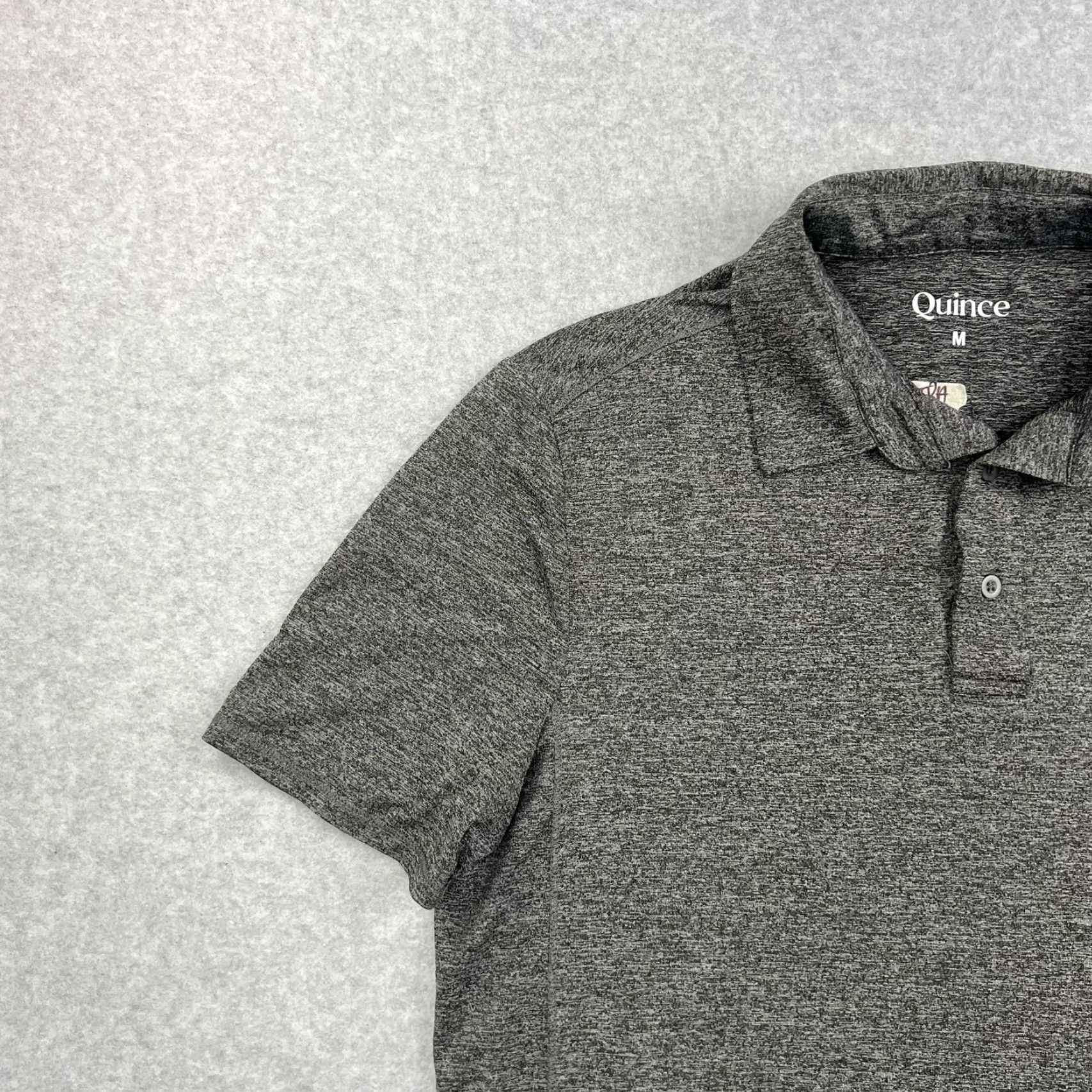 Quince Quince Polo Shirt Mens Medium Gray Performance Stretch Golf Casual Adult Shirt Size US M / EU 48-50 / 2 - 6 Thumbnail