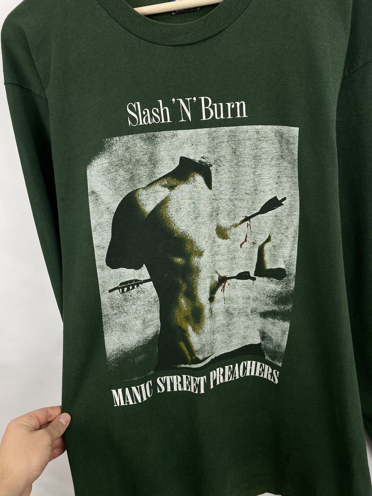 Fruit Of The Loom Vintage 90s Manic Street Preachers Slash N Burn t-shirt rare Size US XL / EU 56 / 4 - 4 Thumbnail