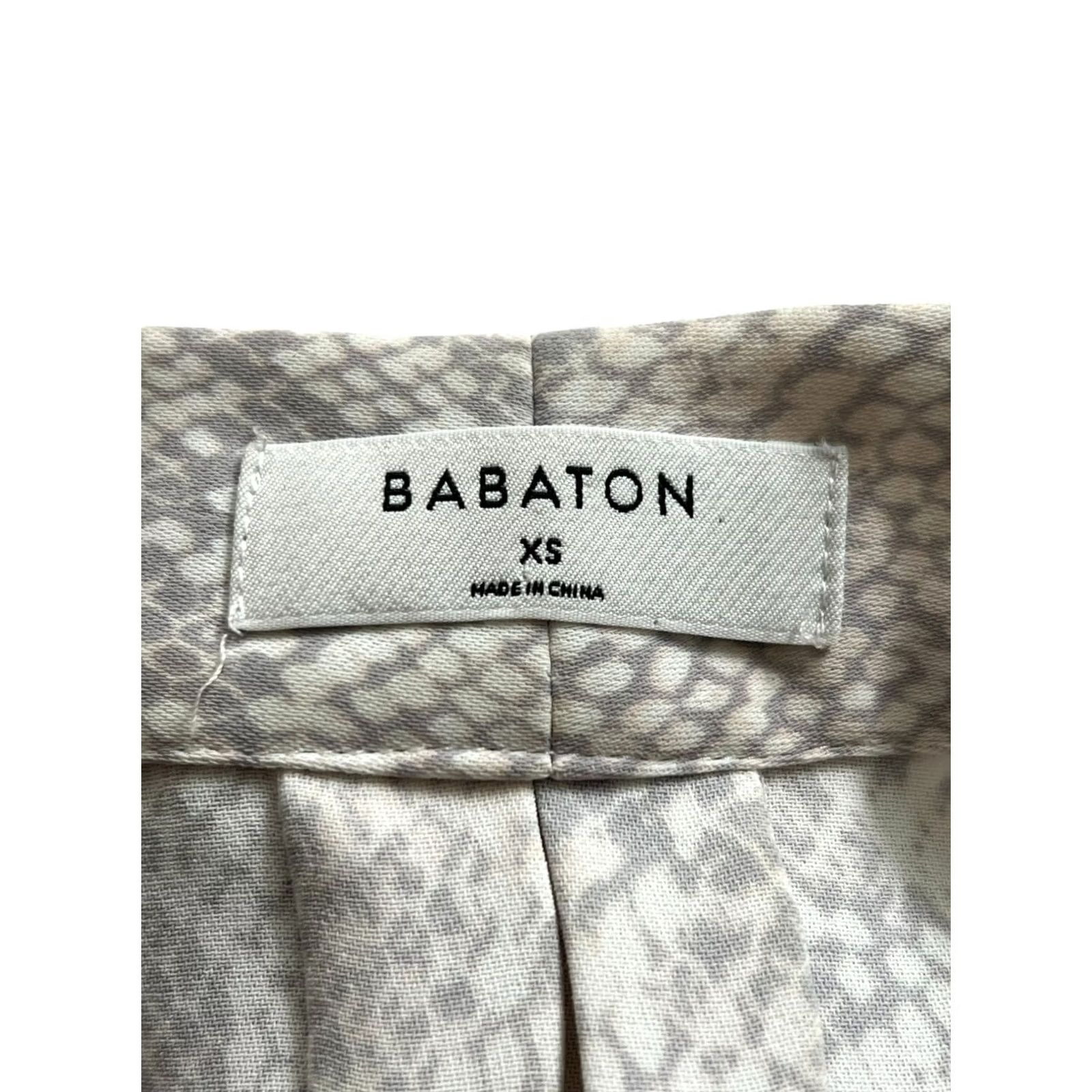 Vintage Babaton Blouse Womens XS Gray Snake Skin Design V-Neck Long Sleeve Pullover Size Size XS / US 0-2 / IT 36-38 - 2 Thumbnail